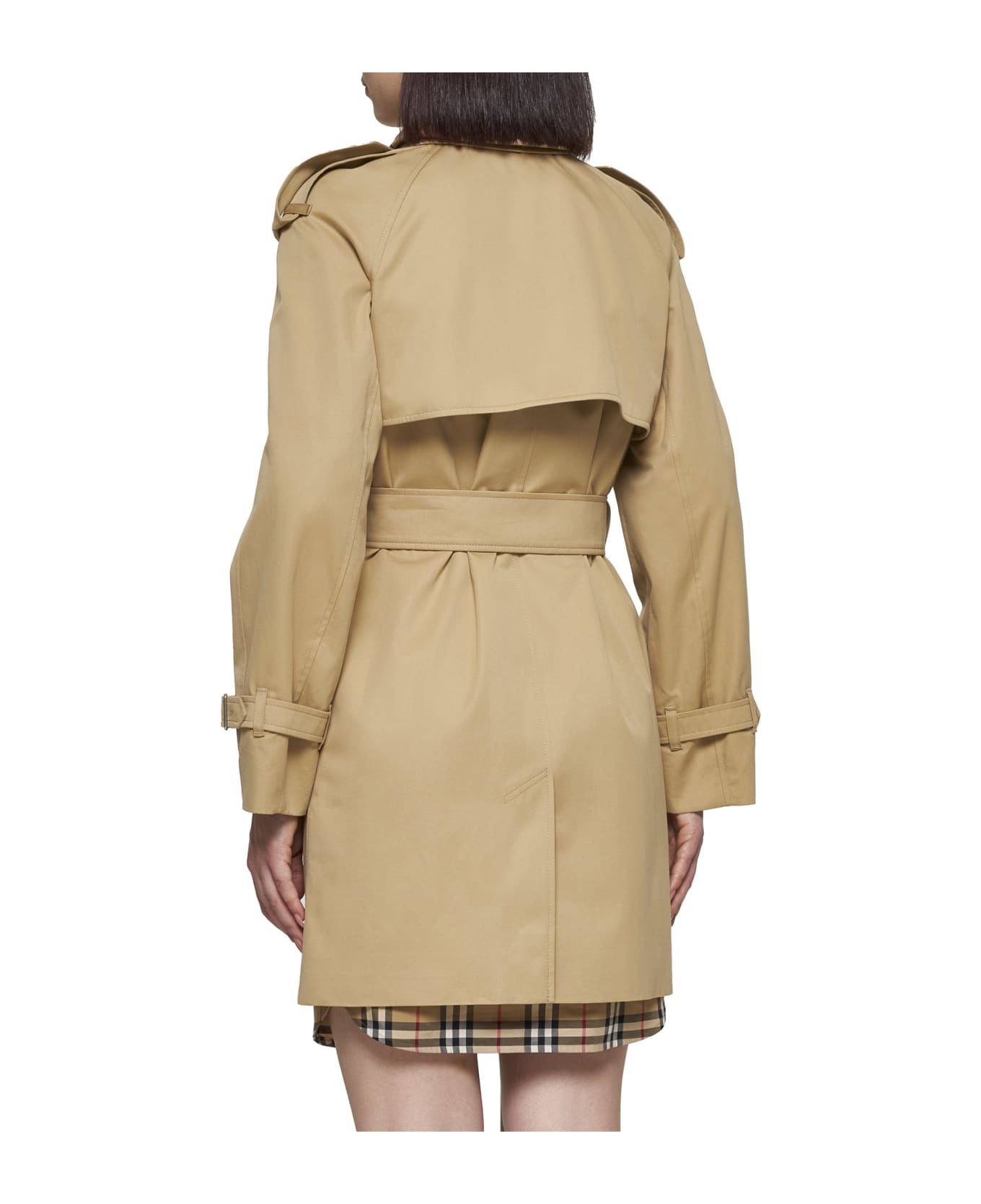 Raincoat With Check Collar - 4