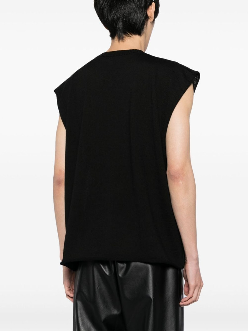 logo-print fine-knit vest 4