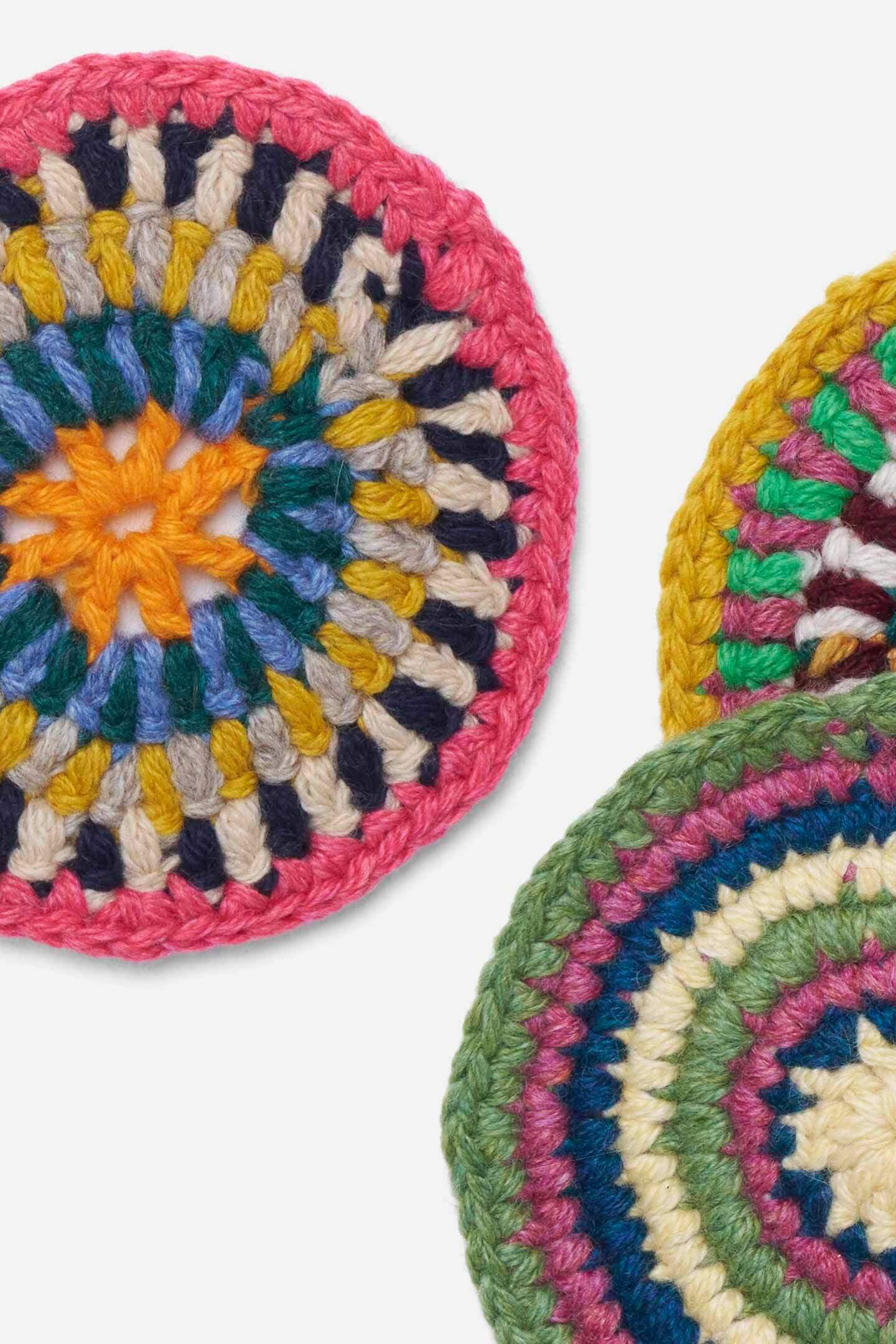4 PACK CROCHET ROUND COASTERS - 3