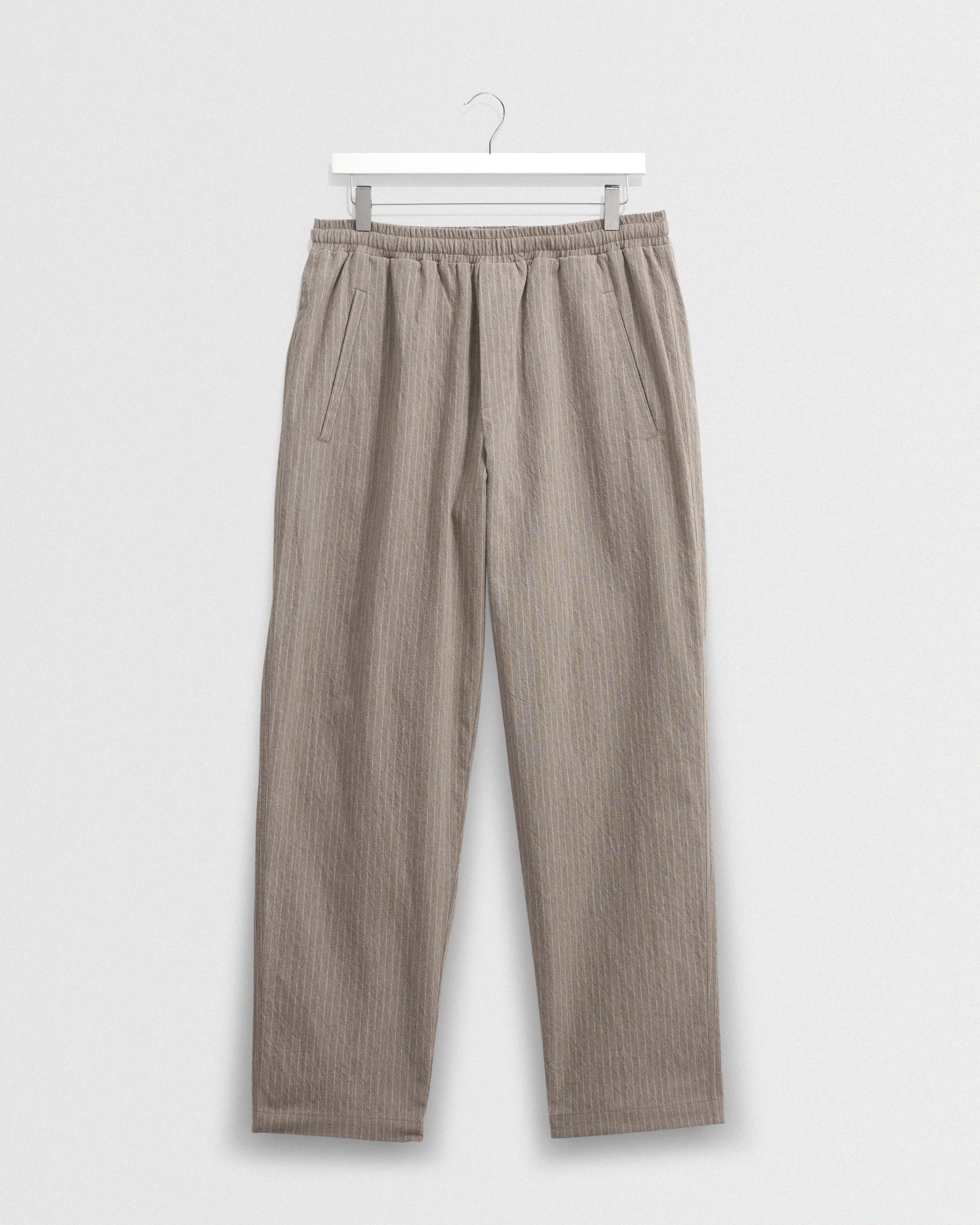 Tyne - Natural Chalk Stripe Trousers - 1