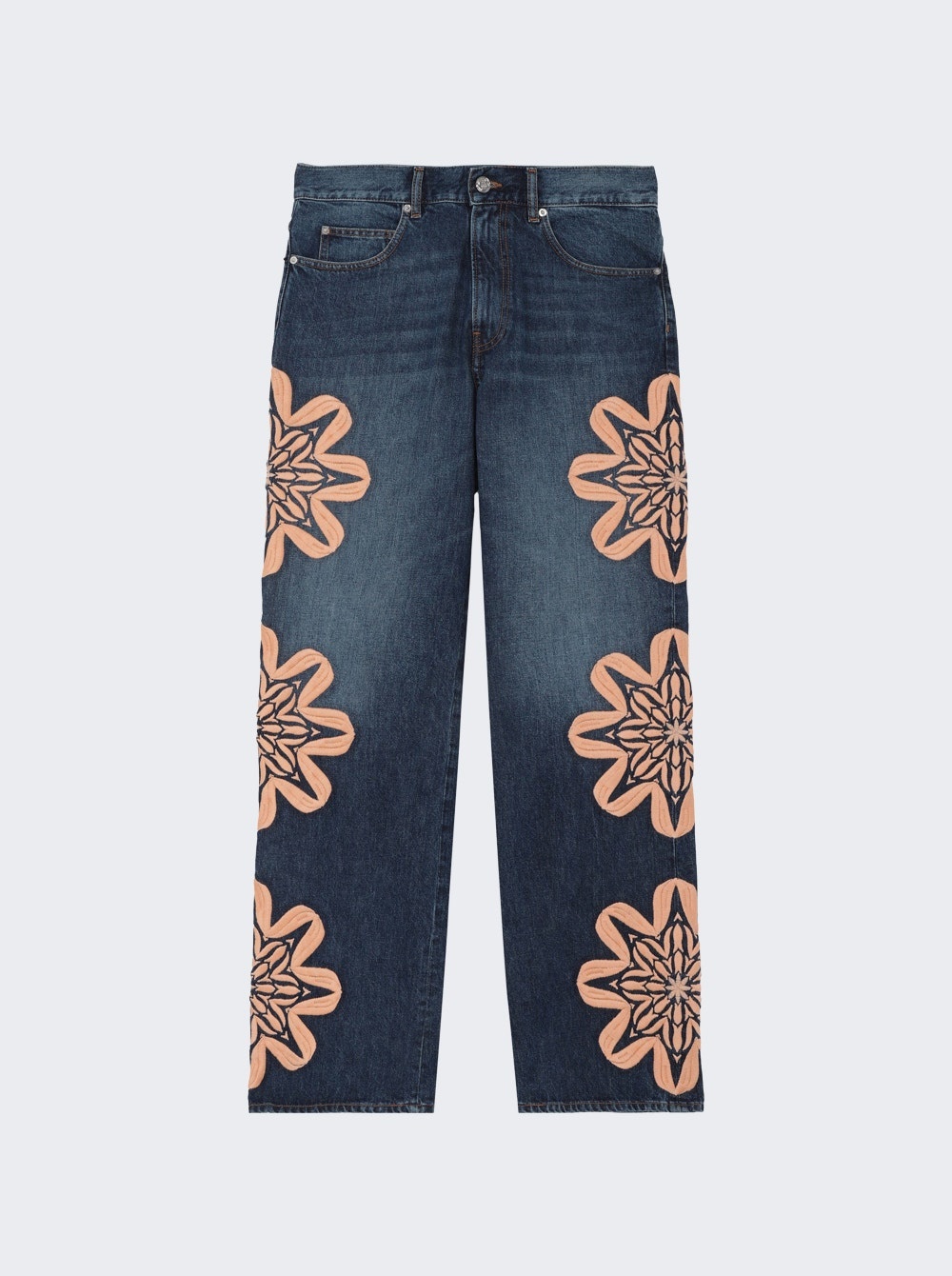 Embroidered Bootcut Jeans Blue - 1