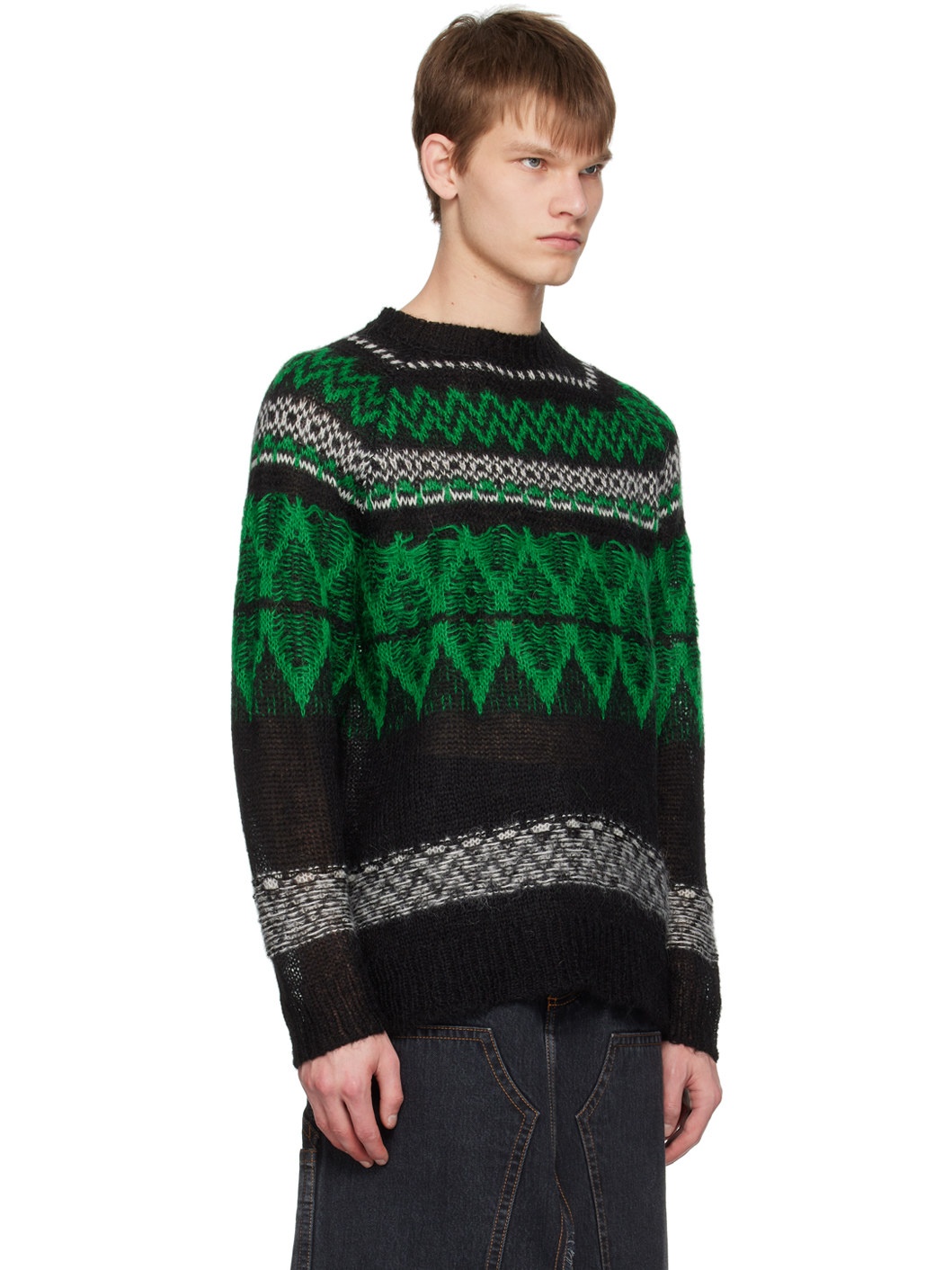 Andersson Bell Black & Green Nordic Sweater | REVERSIBLE