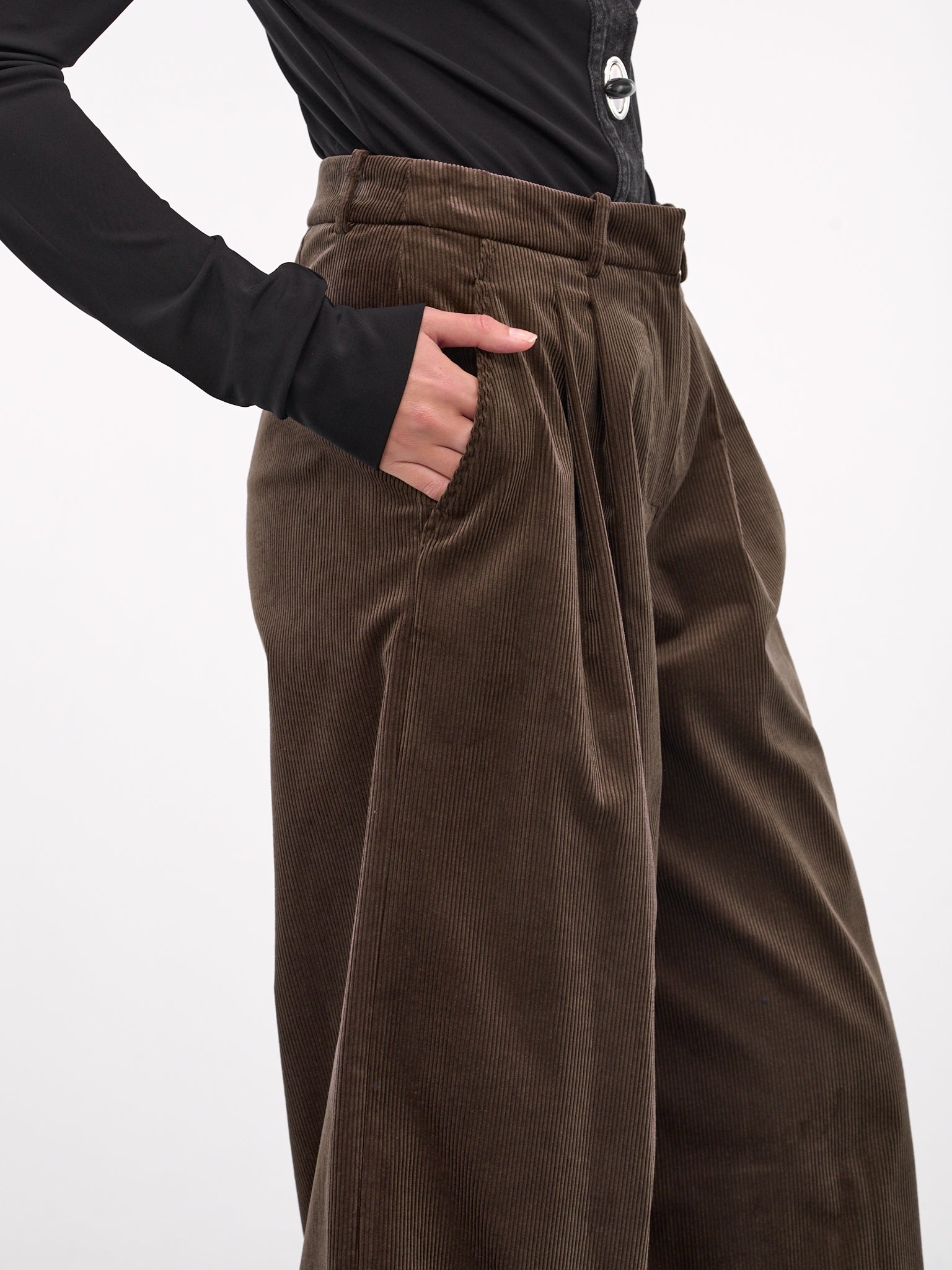 Corduroy Wide Leg Trousers - 4