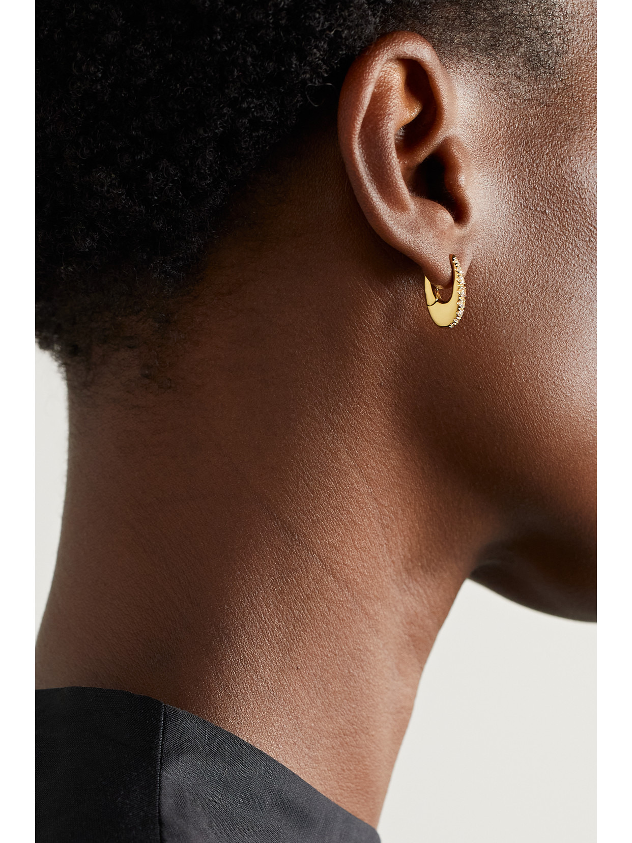 Lulu Small 18-karat Gold Diamond Hoop Earrings - 2