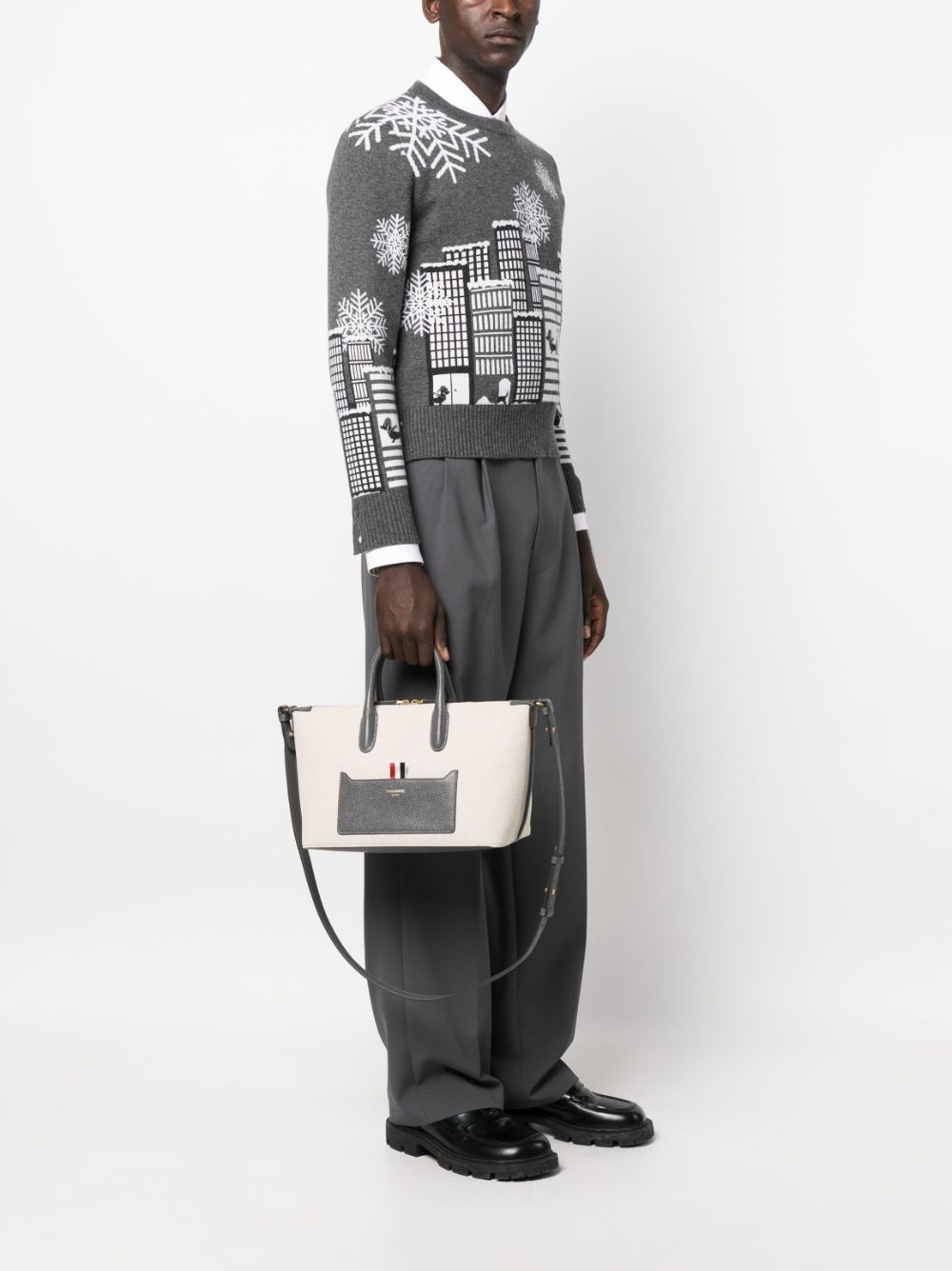 grosgrain-loop tote bag - 2
