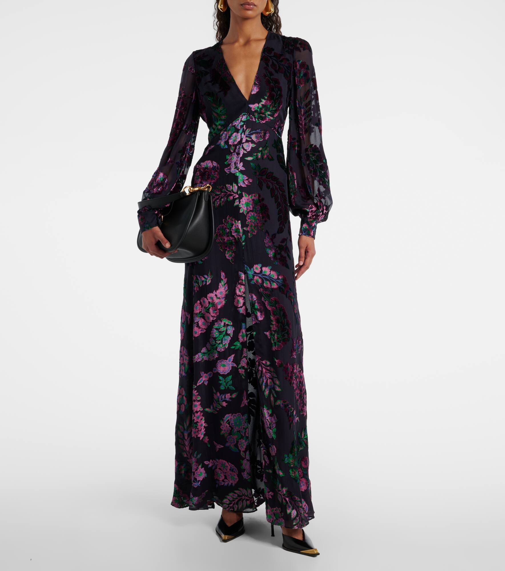 Embroidered sheer gown - 2