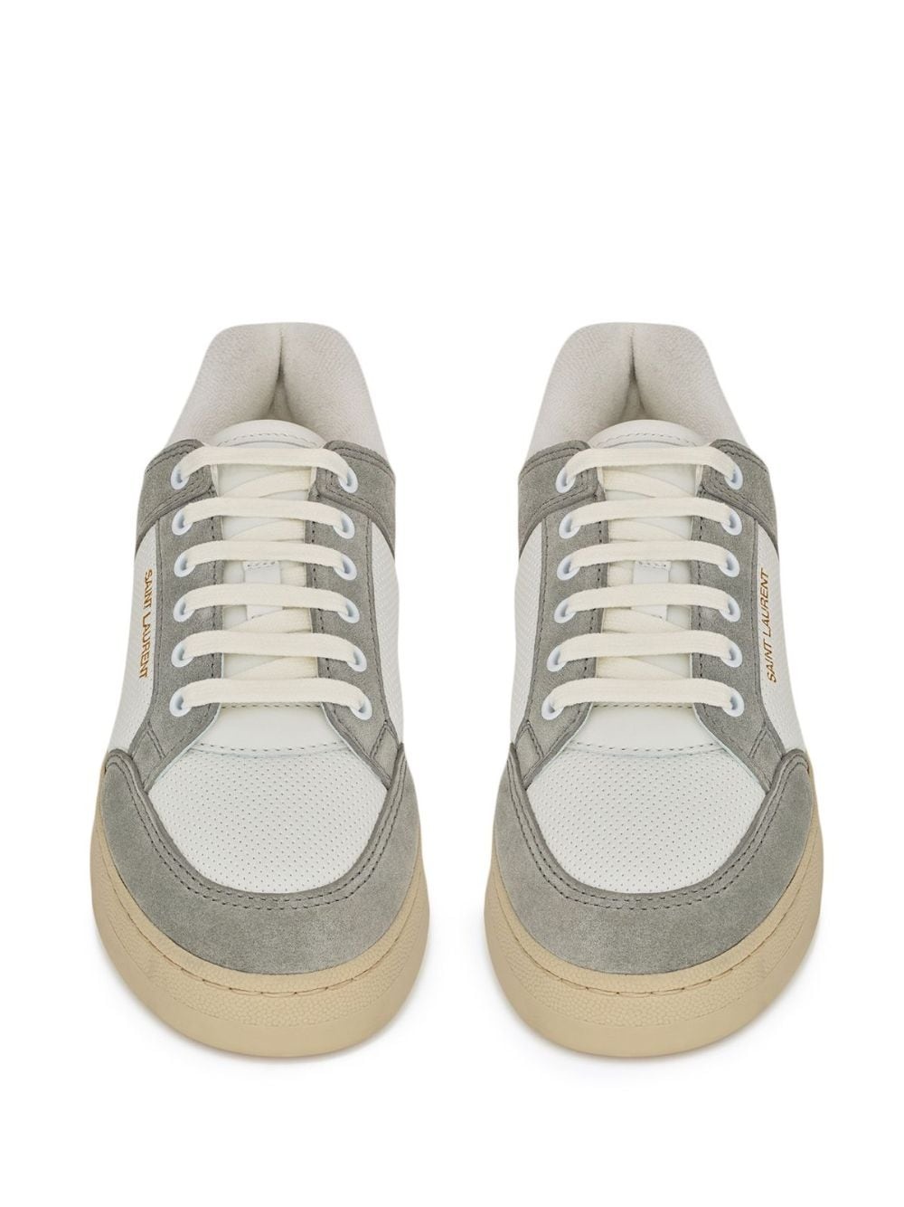 panelled lace-up sneakers - 4
