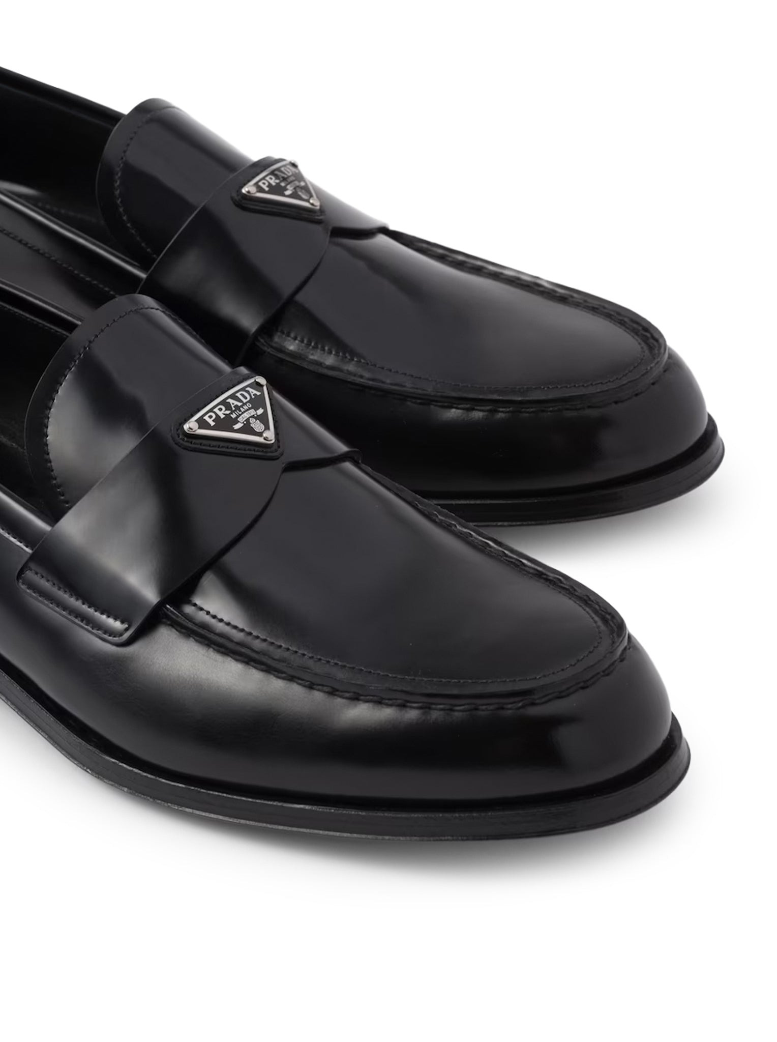 BLACK LEATHER LOAFERS - 4