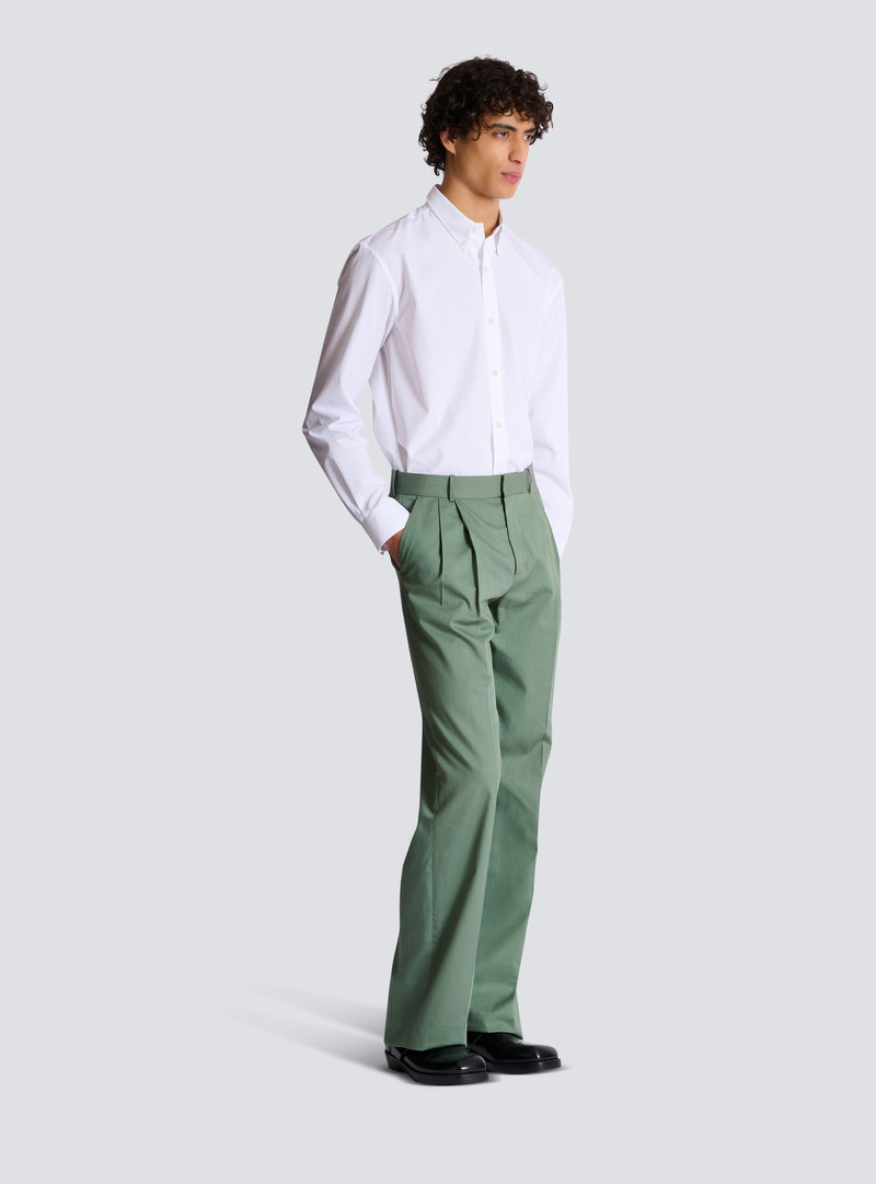 Pleated cotton trousers 3