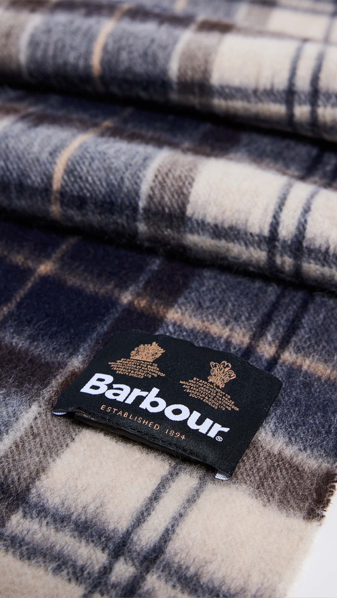 Barbour Wool Cashmere Tartan Scarf - 3
