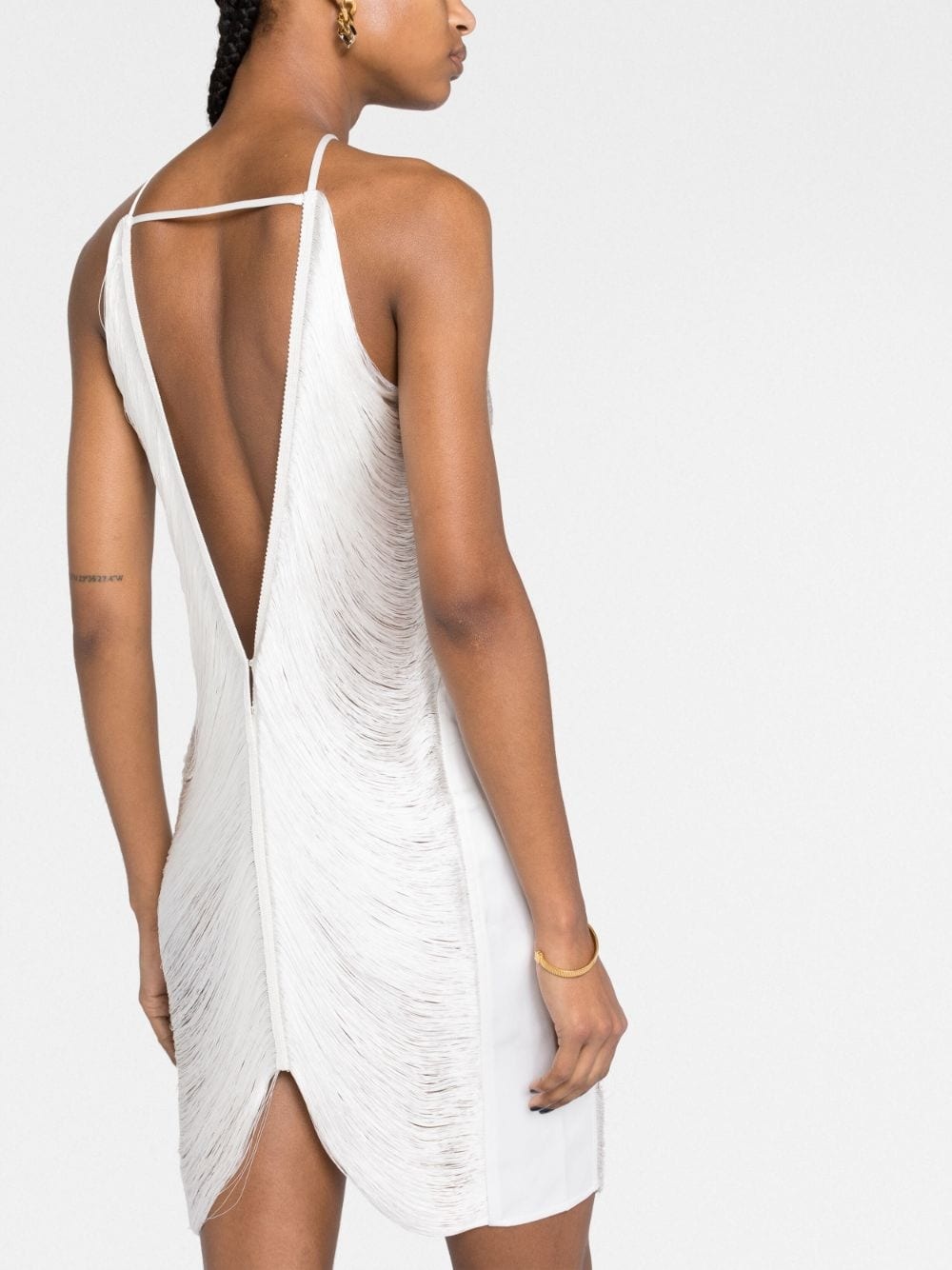 Mara halterneck fringed minidress - 3
