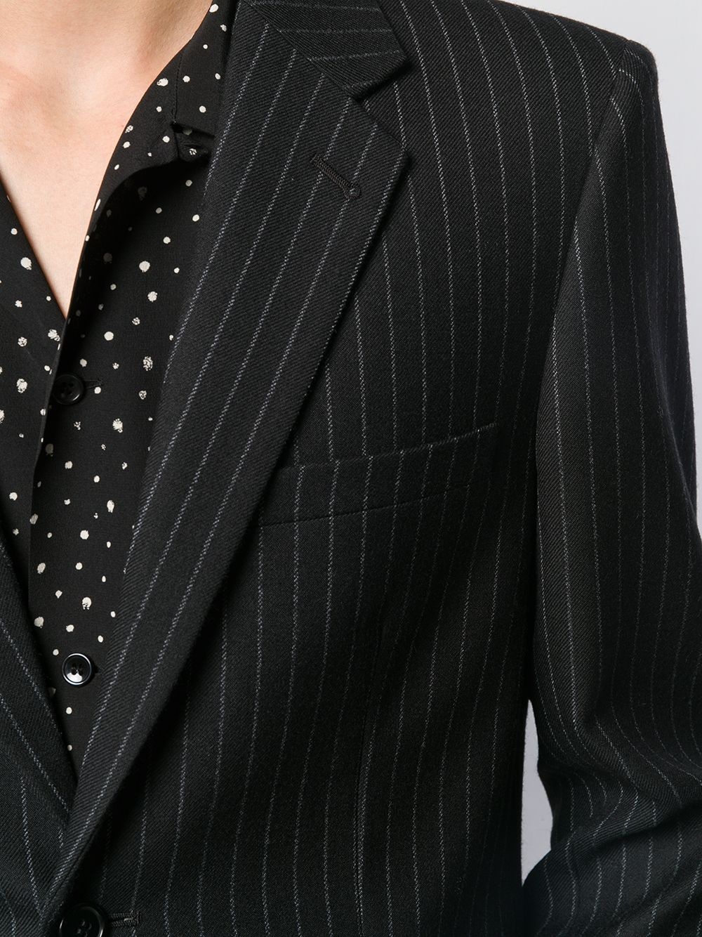 pinstriped buttoned blazer - 5