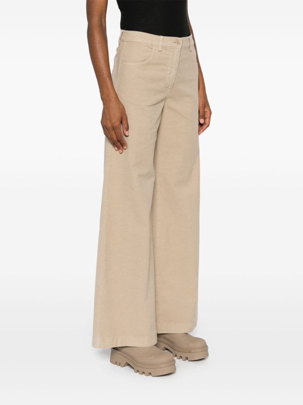 fustian high-waisted trousers - 3