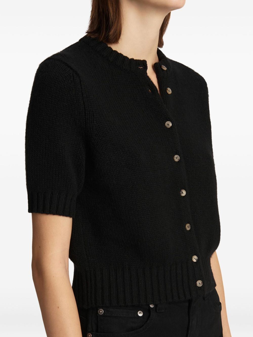 short-sleeve button-up cardigan - 6
