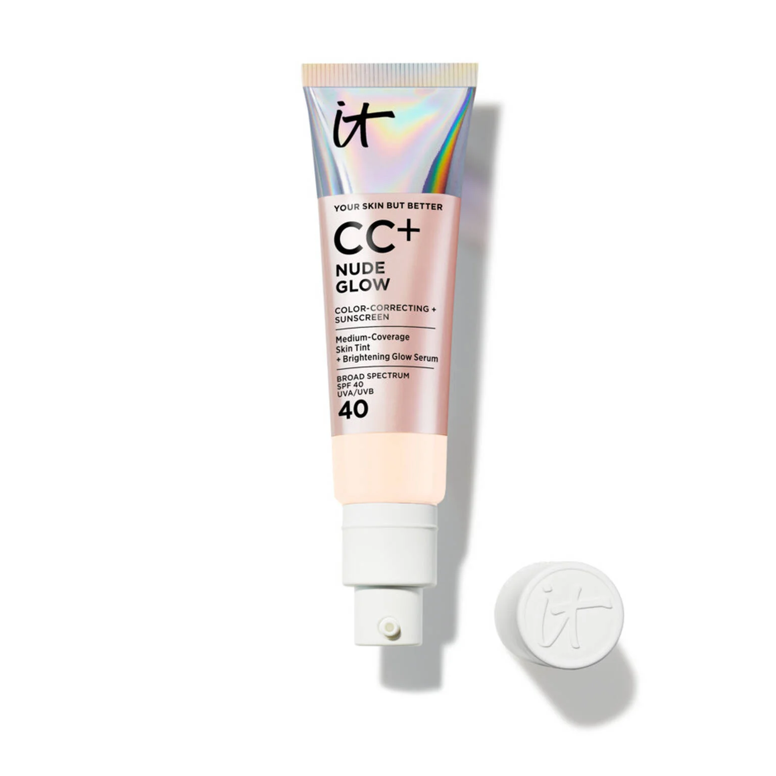 CC+ Nude Glow Lightweight Foundation + Glow Serum with SPF 40 - 1