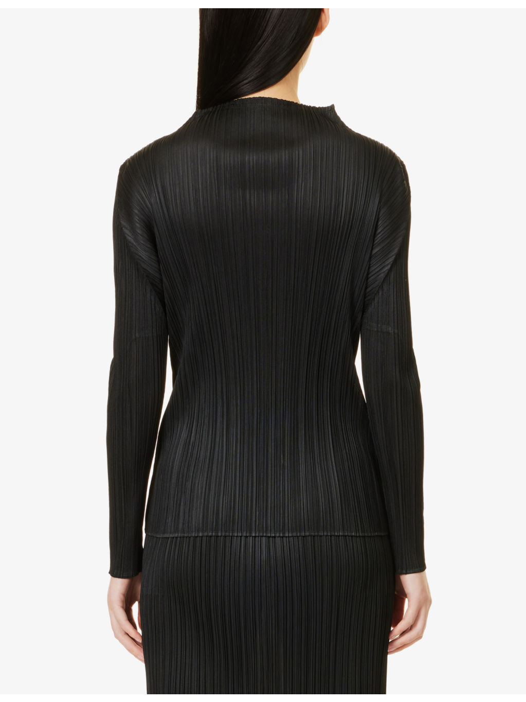 Pleated high-neck knitted top - 4