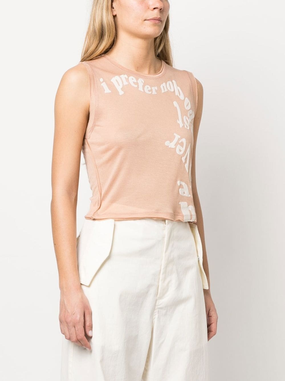 lettering-print sleeveless top - 3