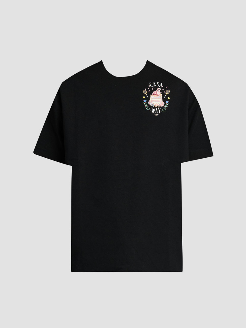 Men's Casa Way Cotton Crewneck T-Shirt - Black - 1