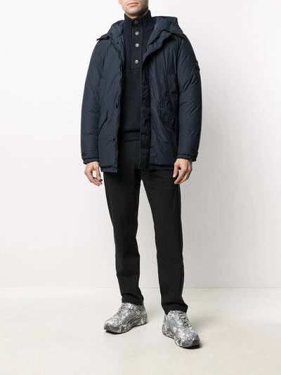 Stone Island mid-length hooded parka coat outlook