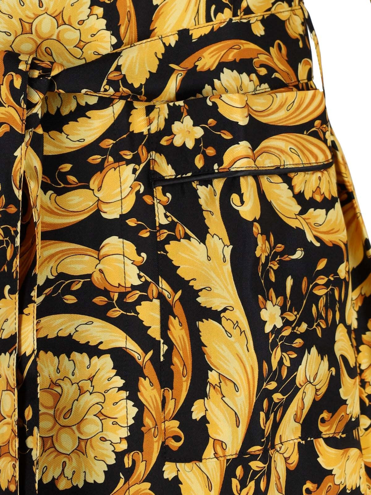 BAROCCO PRINT SILK BATHROBE - 4