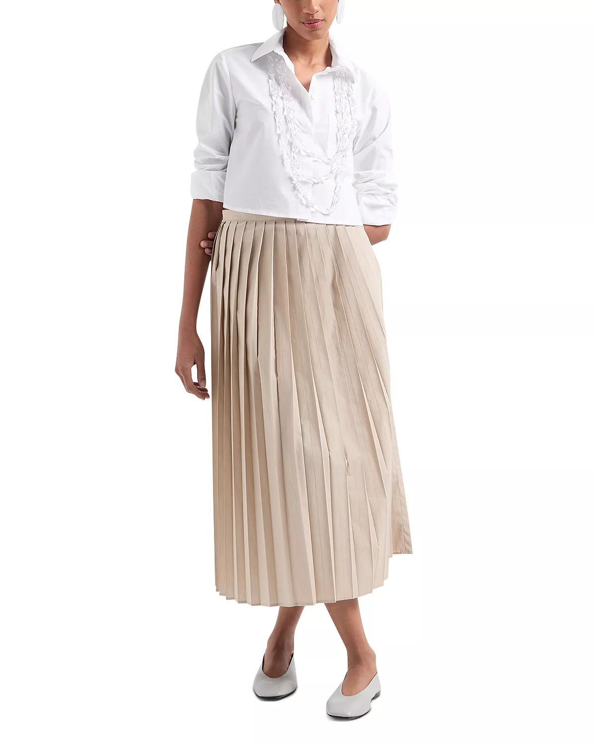 Pleated Midi Skirt - 2