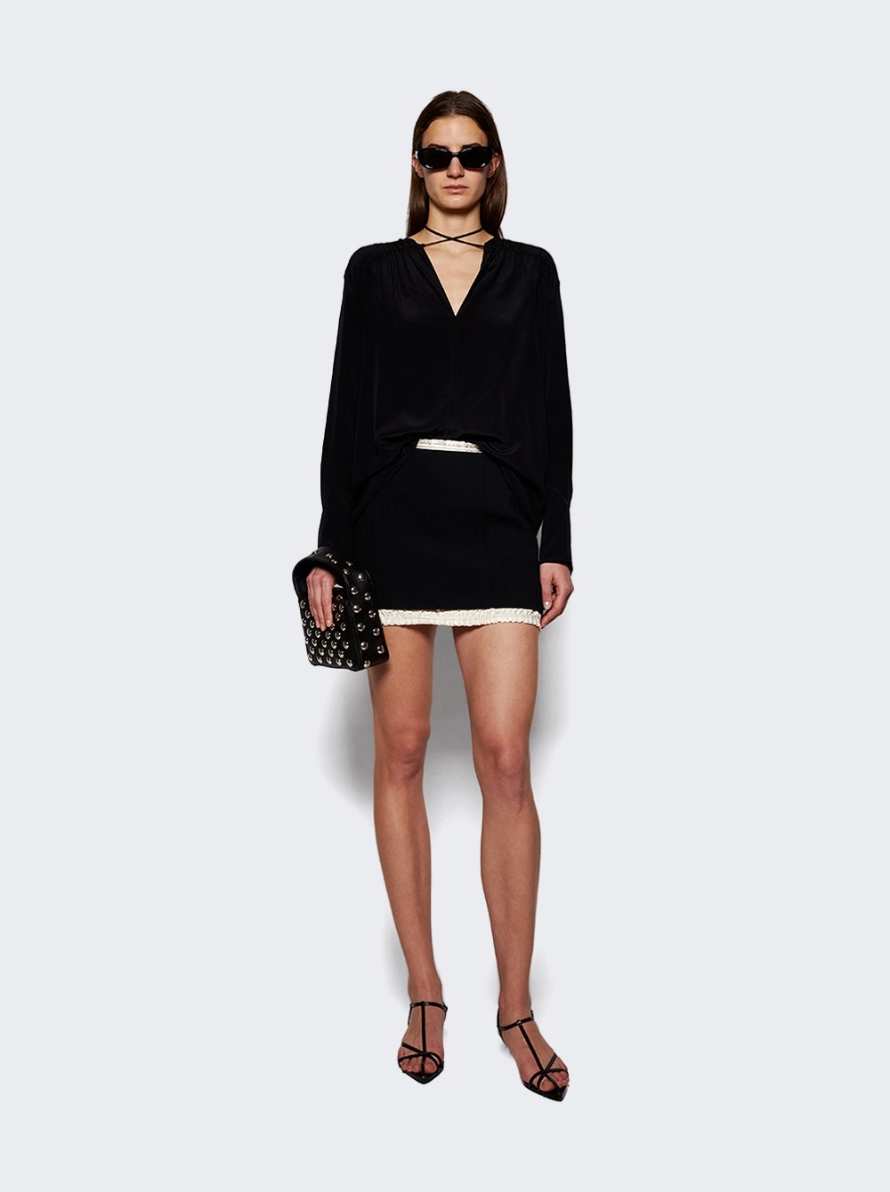 Ruched Detail Mini Skirt Black - 2