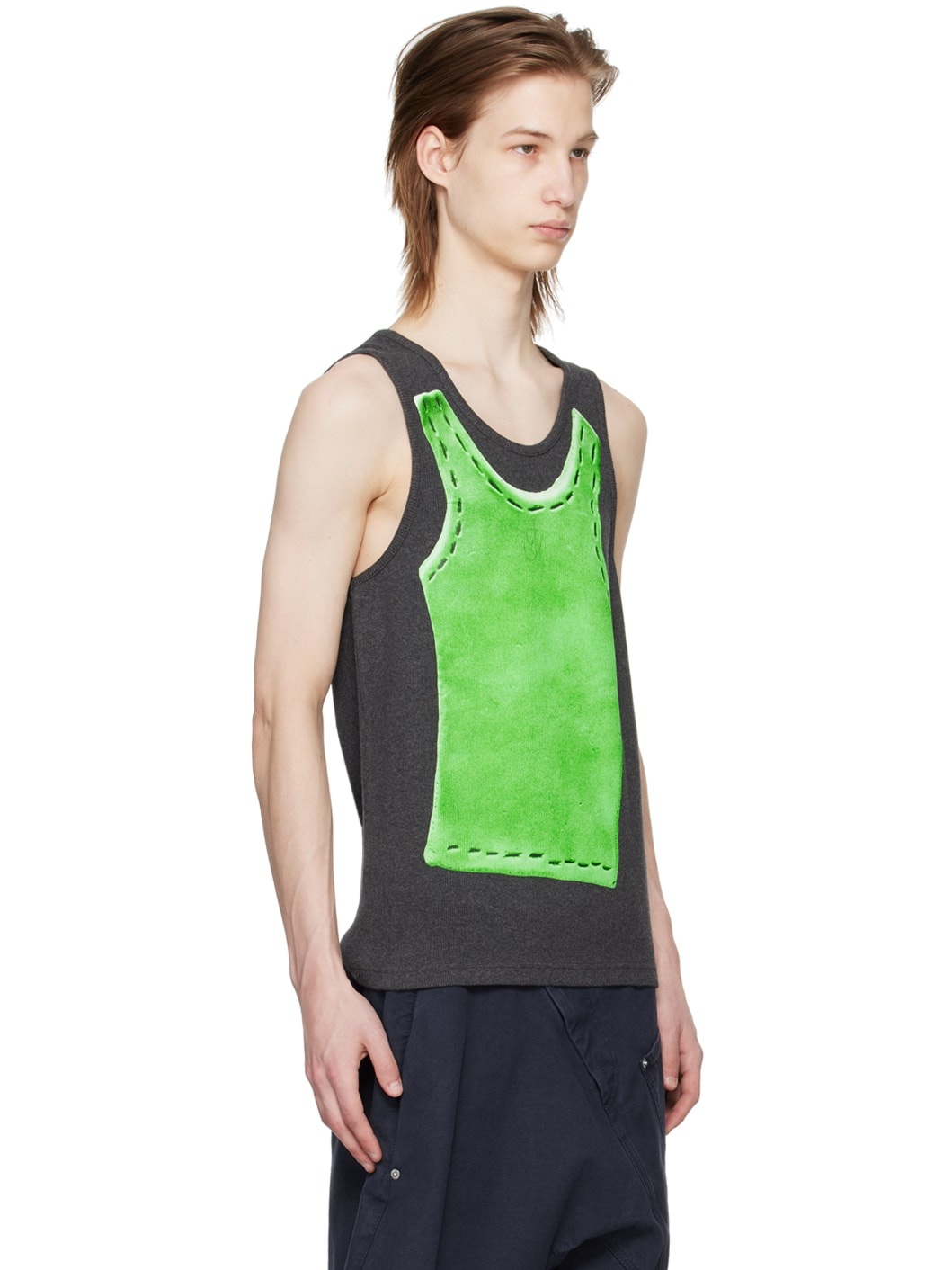 Gray Trompe L'Oeil Tank Top - 2