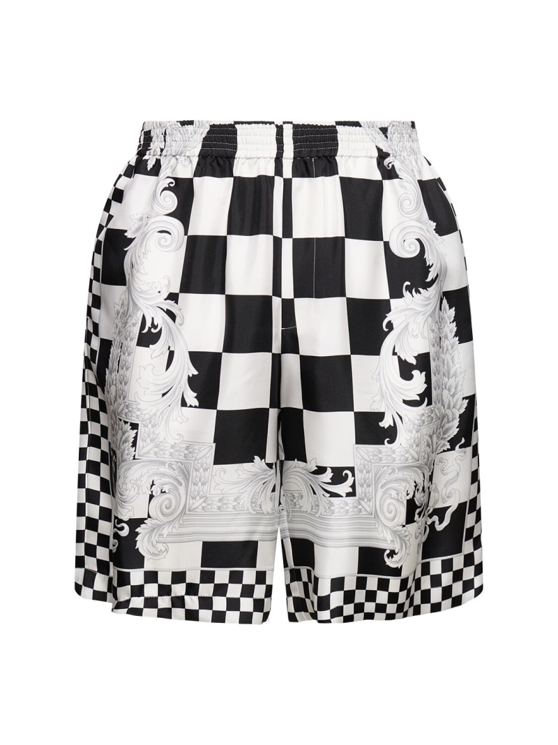 Medusa printed silk twill shorts - 1