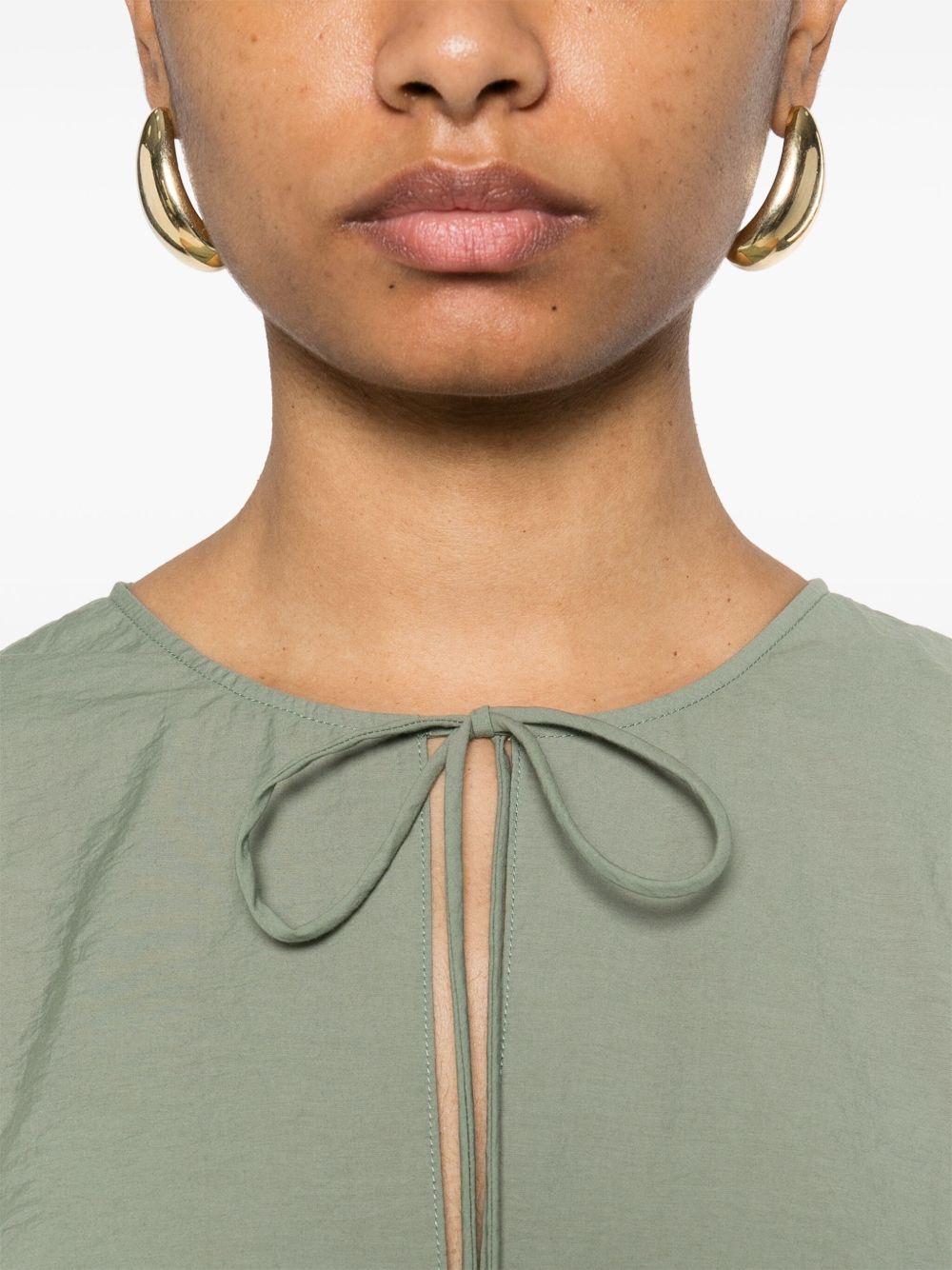 crinkle-finish midi dress - 5