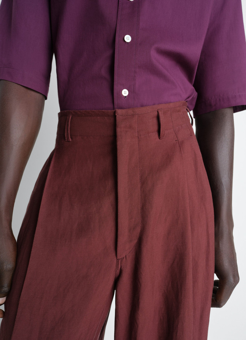 PLEATED TAILORED PANTS IN VISCOSE LINEN GABARDINE 4