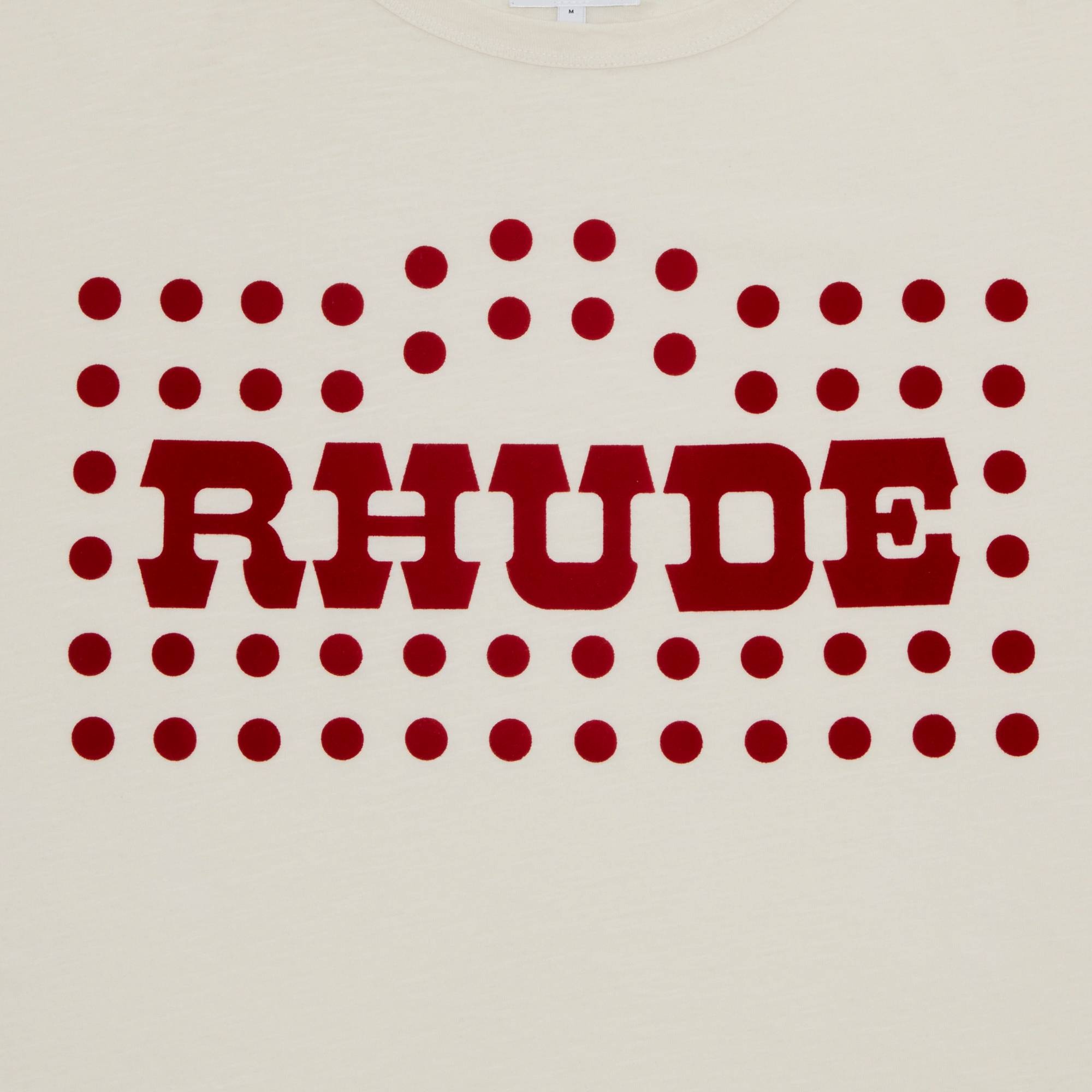 Rhude Flocked Burnout Tee 'Vintage White' - 3