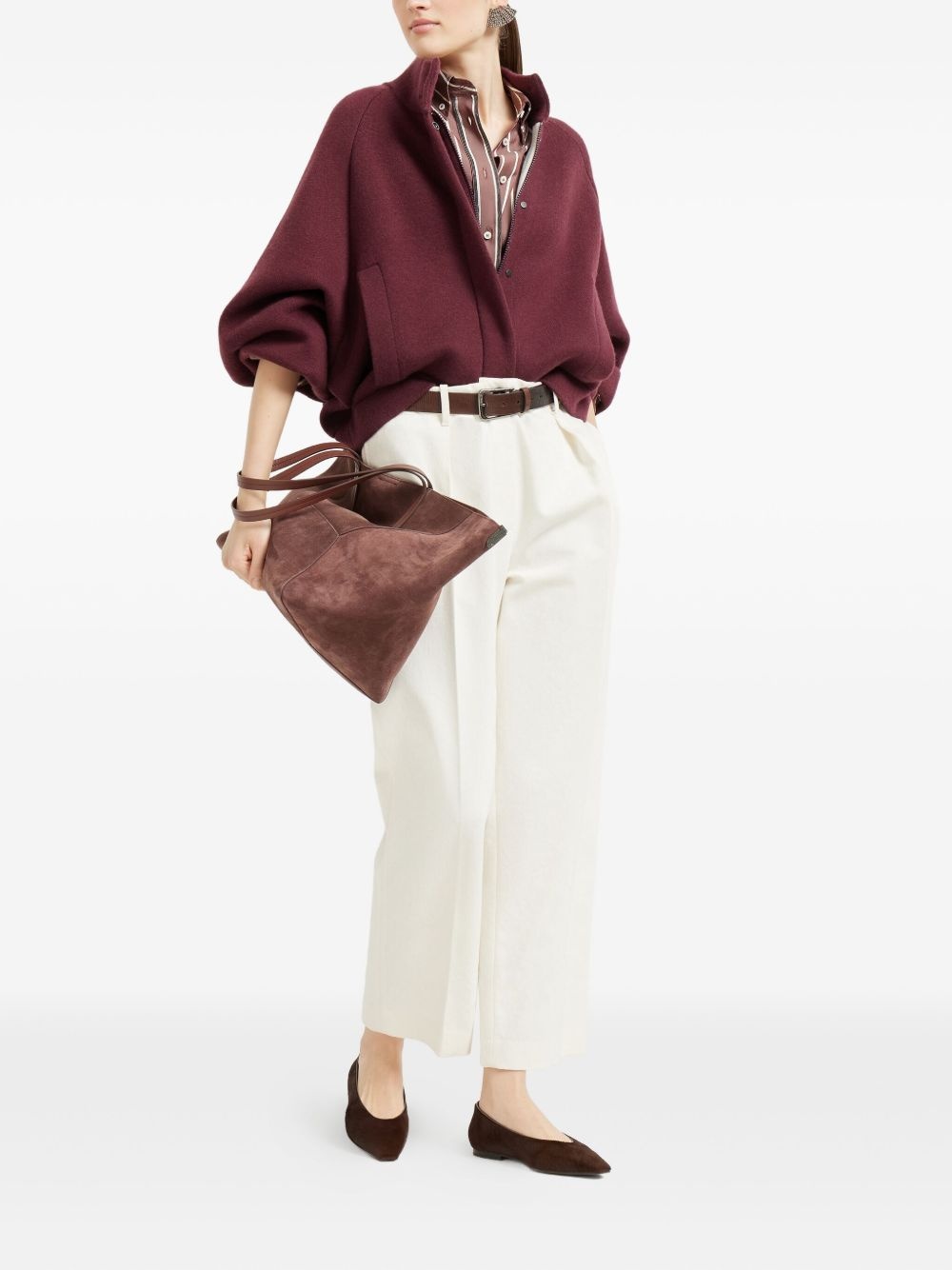 high-neck balloon-sleeve jacket - 2