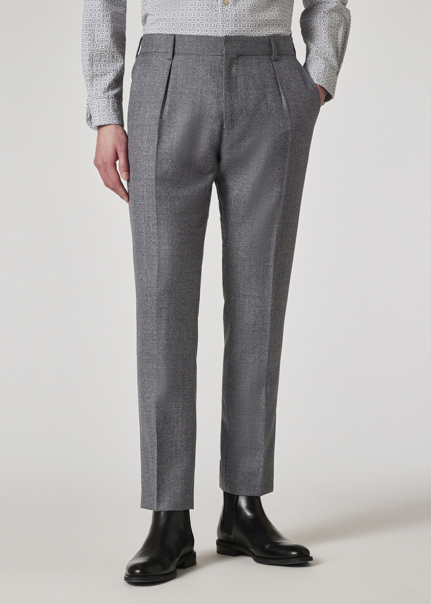 Grey Check Wool Work Jacket and Tapered-Fit Trousers Co-ord - 10