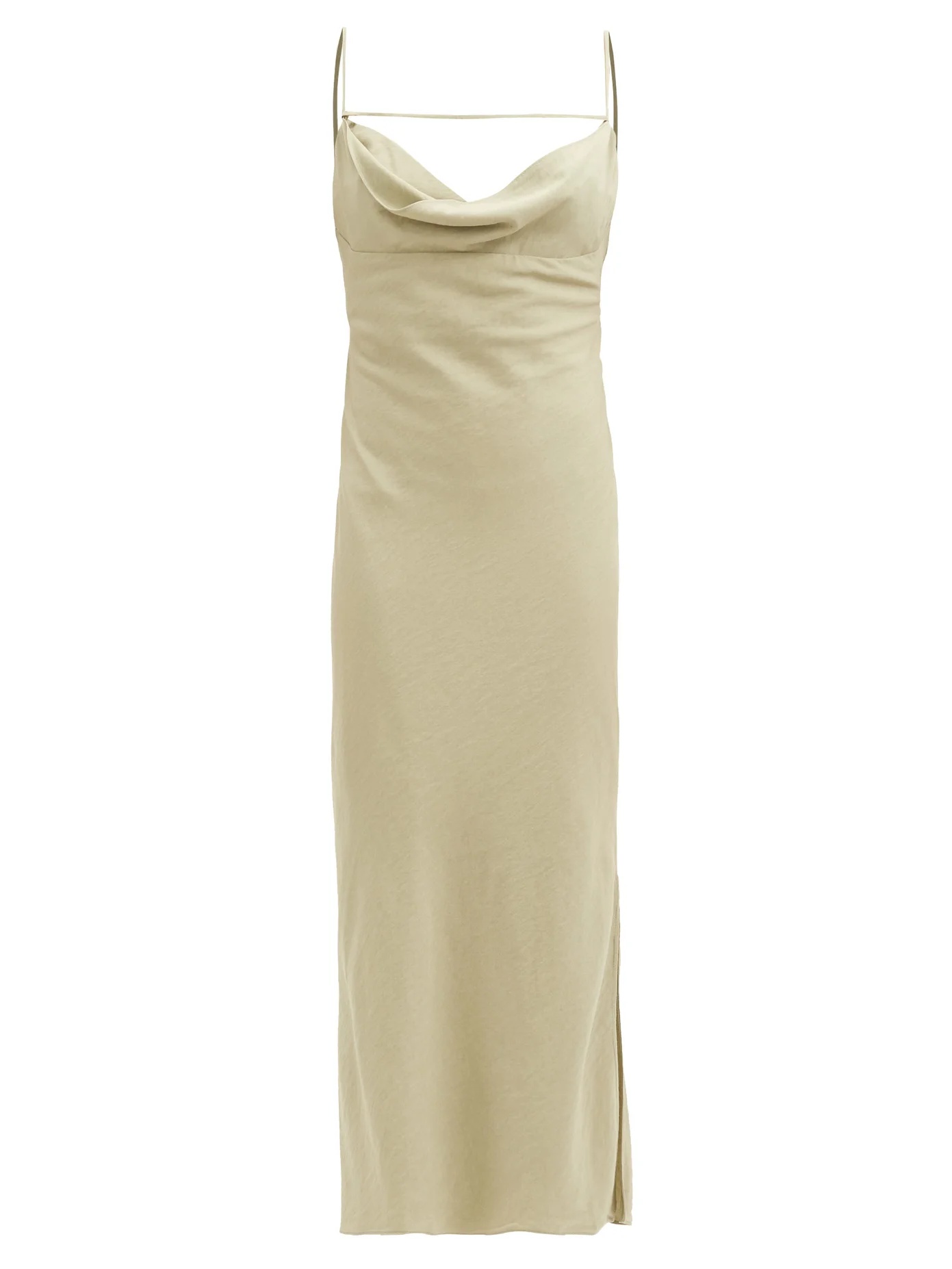 Cowl-neck crepe midi dress - 1