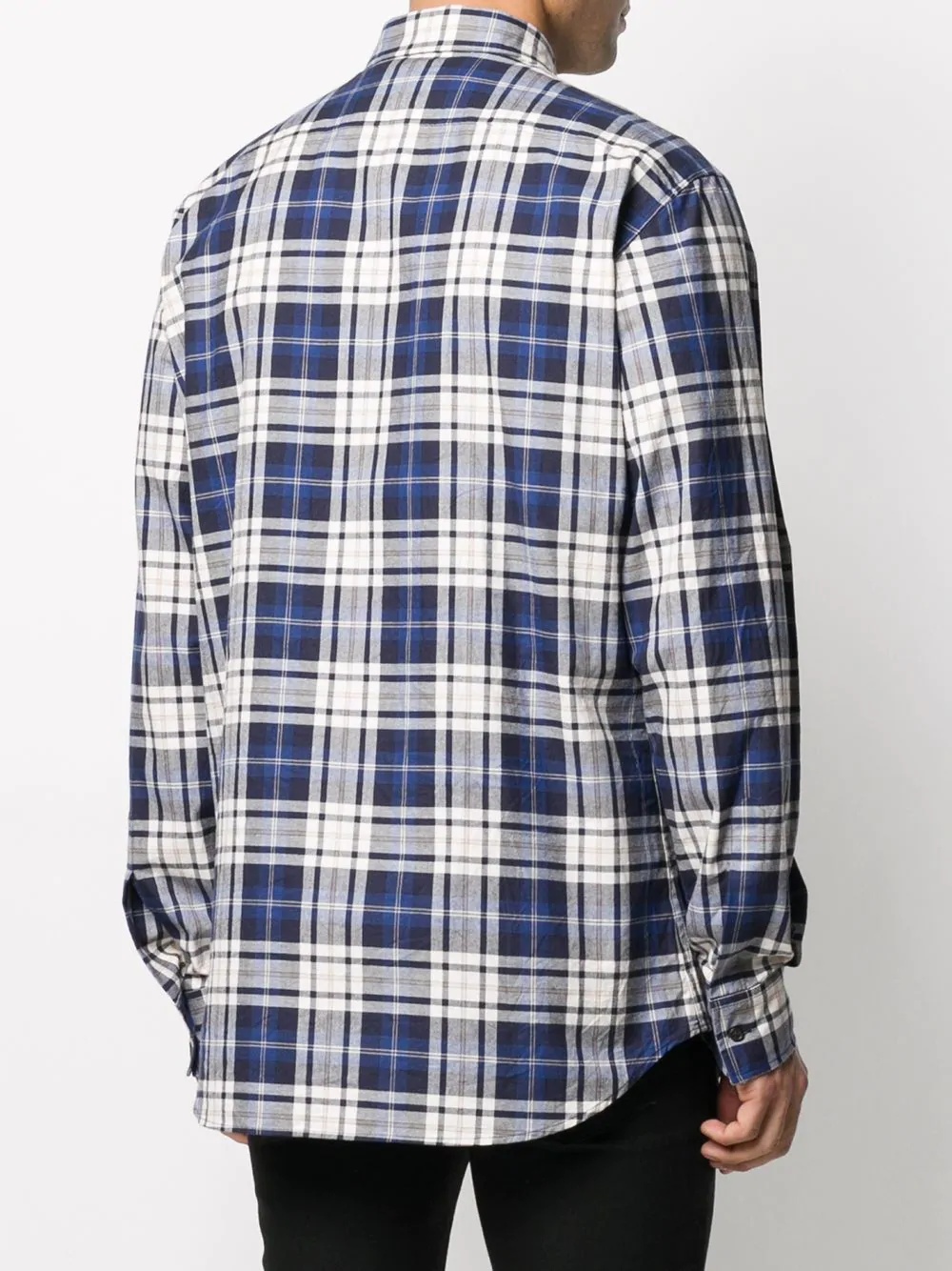 check-pattern long-sleeve shirt - 4