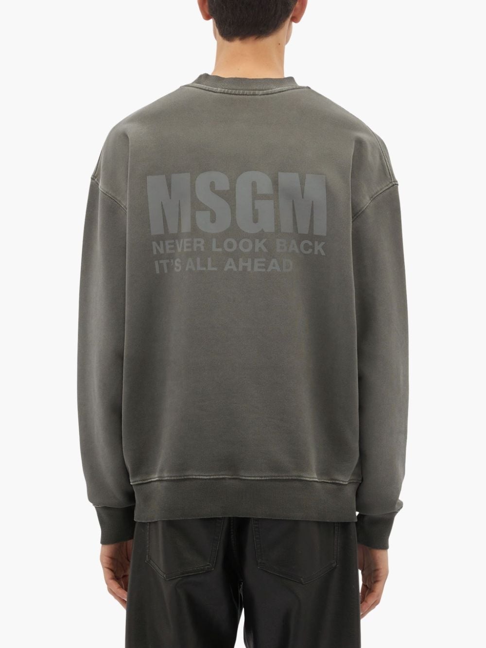 logo-print cotton sweatshirt - 4