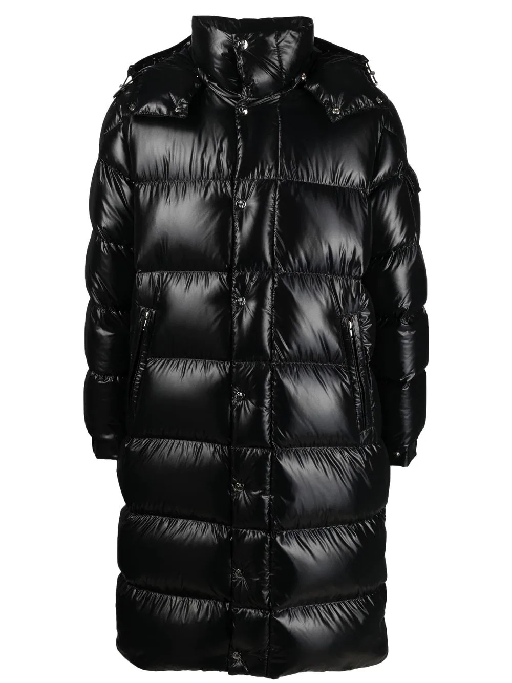 high-shine feather-down padded coat - 1