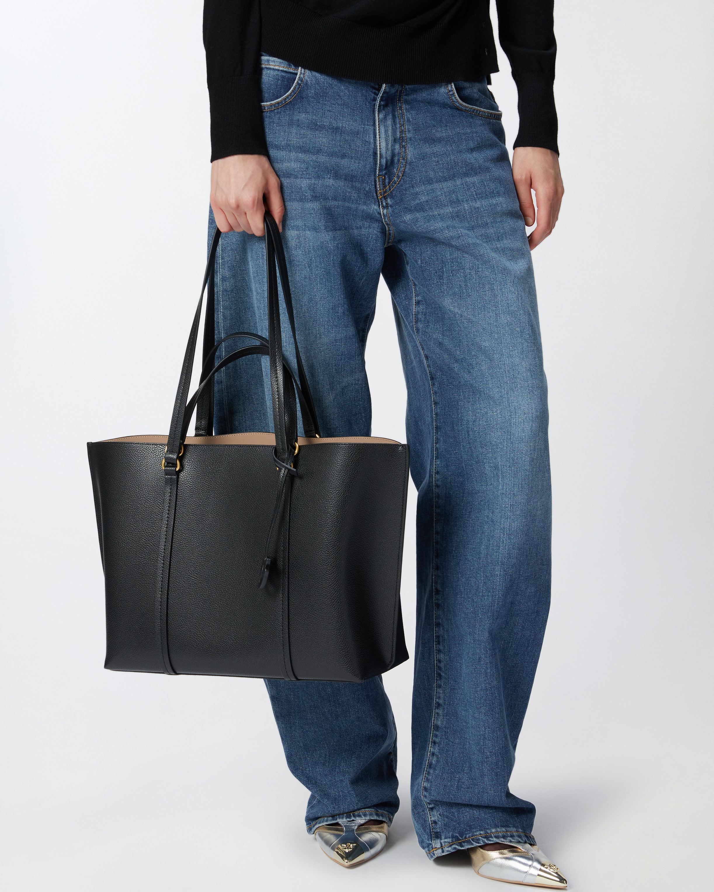 LARGE TUMBLED LEATHER SHOPPER BAG - 5