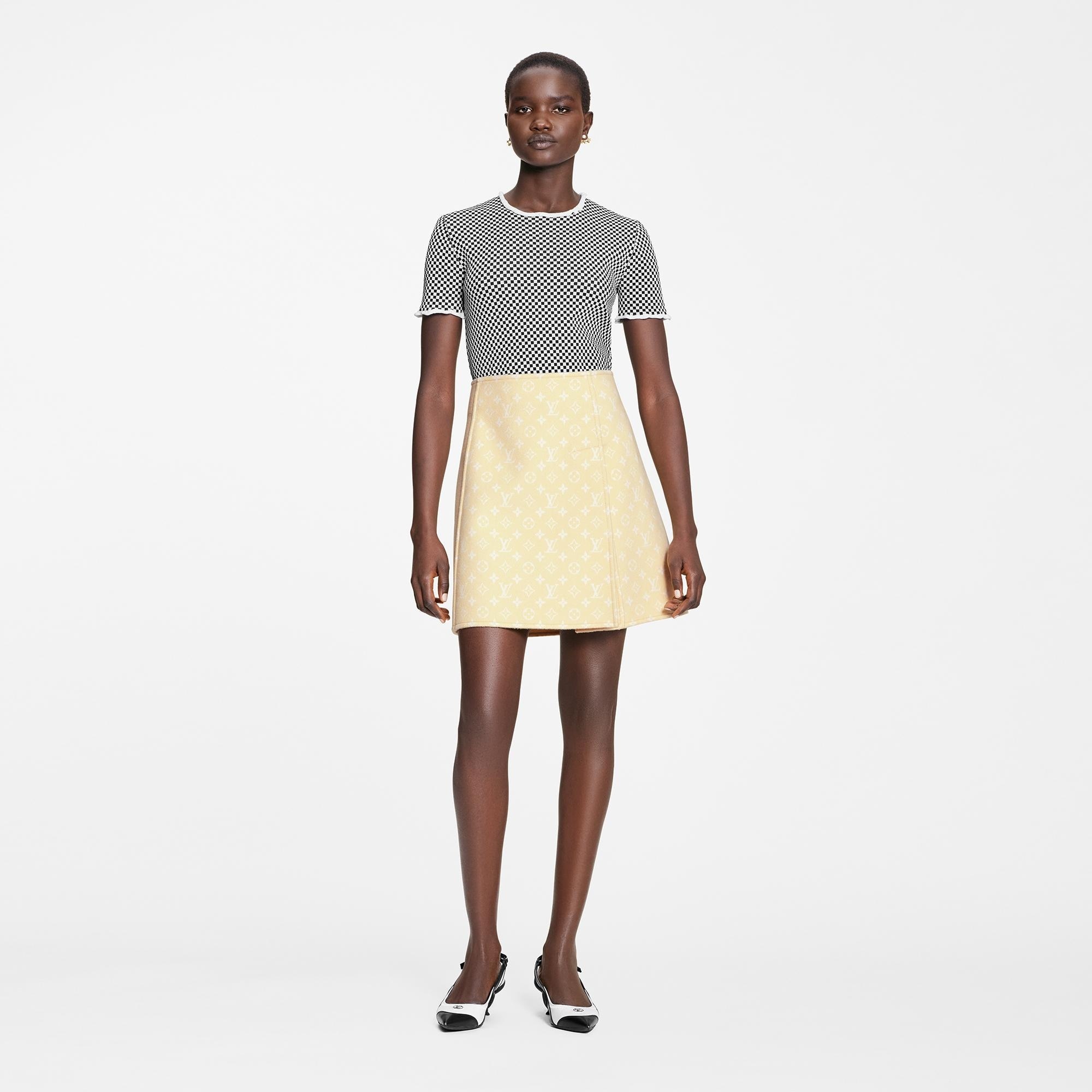 Double Face Monogram A-Line Mini Skirt - 2