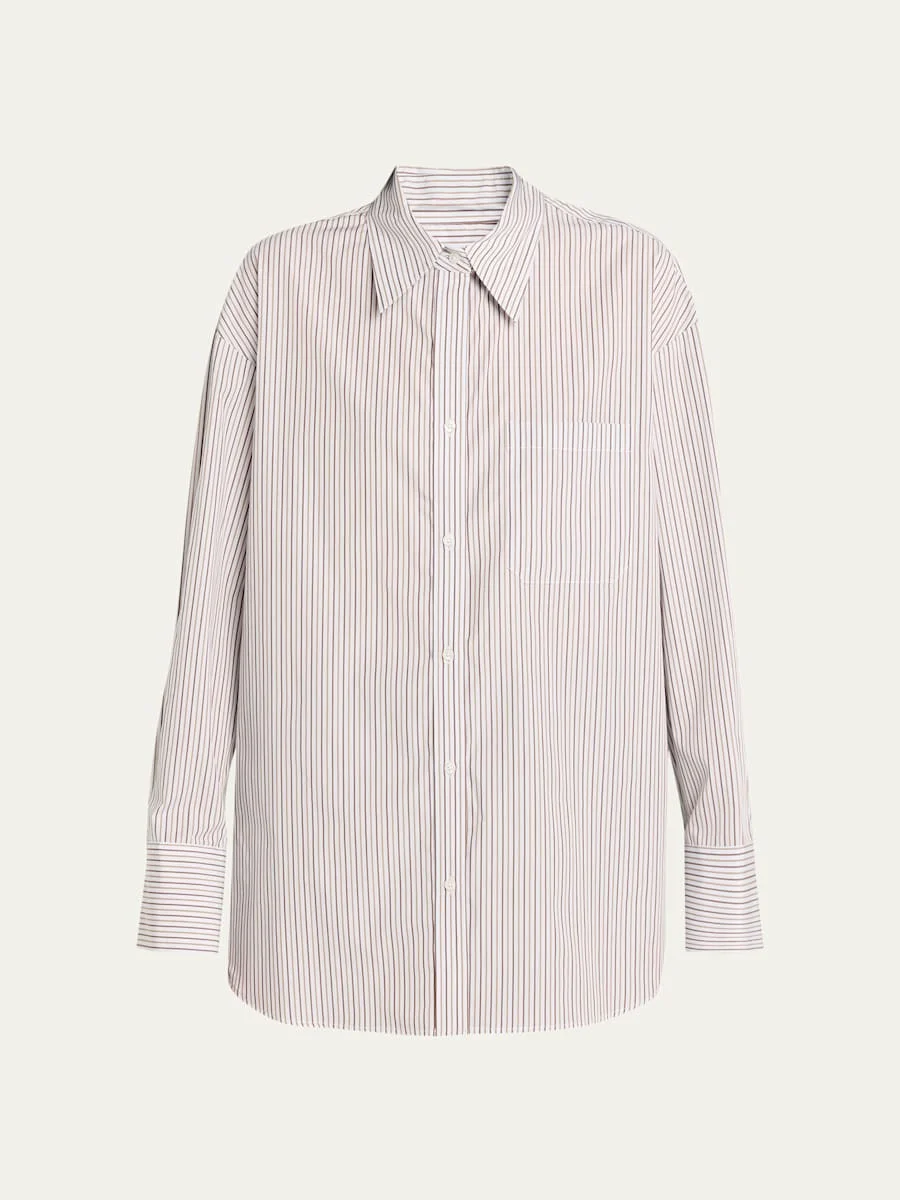 Big Joe Striped Cotton Button-Front Shirt - 1