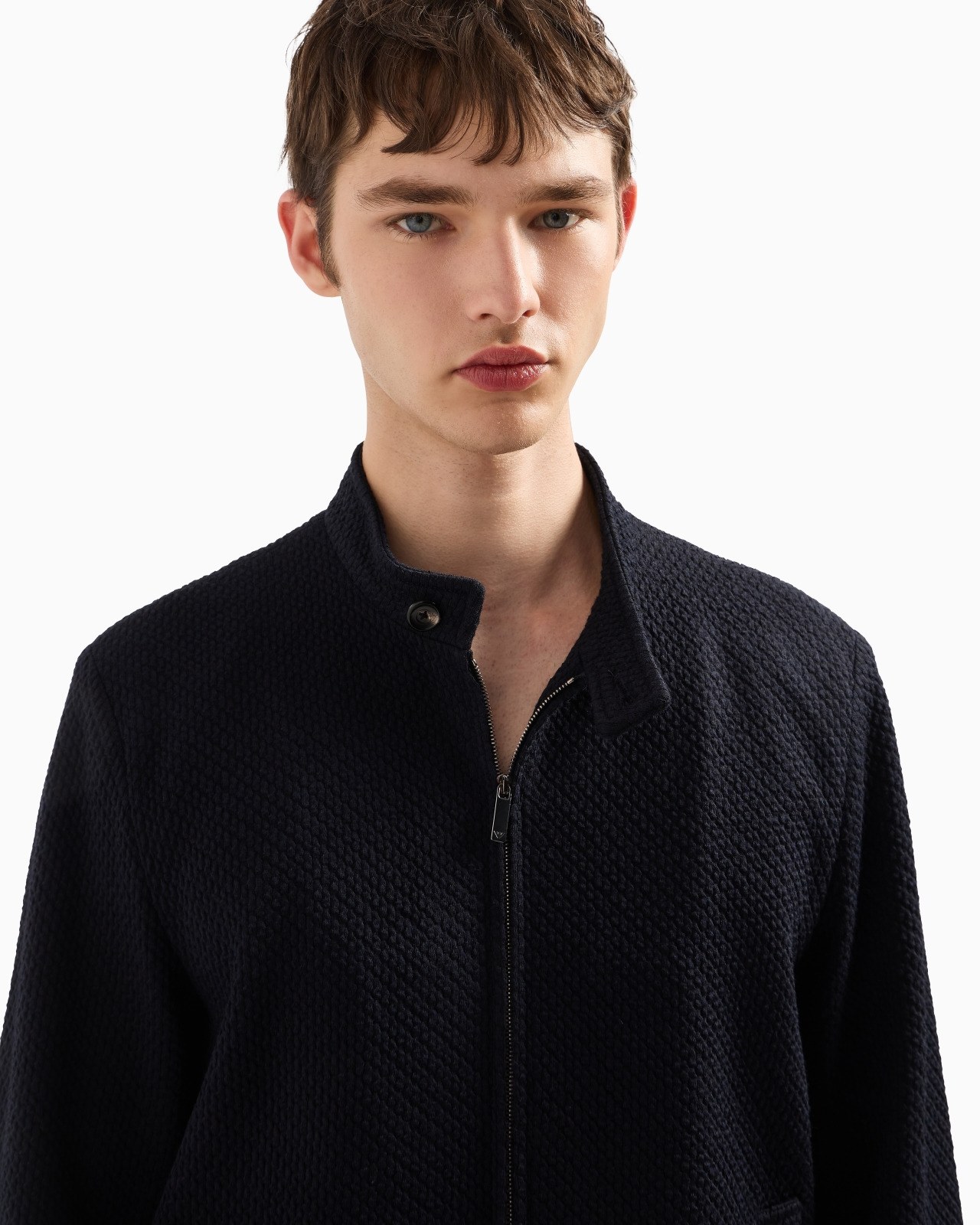 BLOUSON IN 3D-EFFECT JERSEY-WOOL BLEND STRETCH KNIT - 5