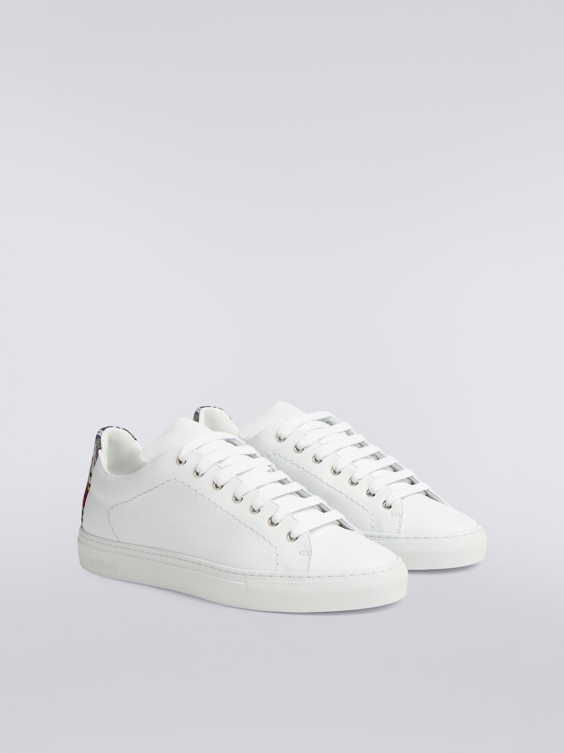 Leather trainers with chevron knit details - 2