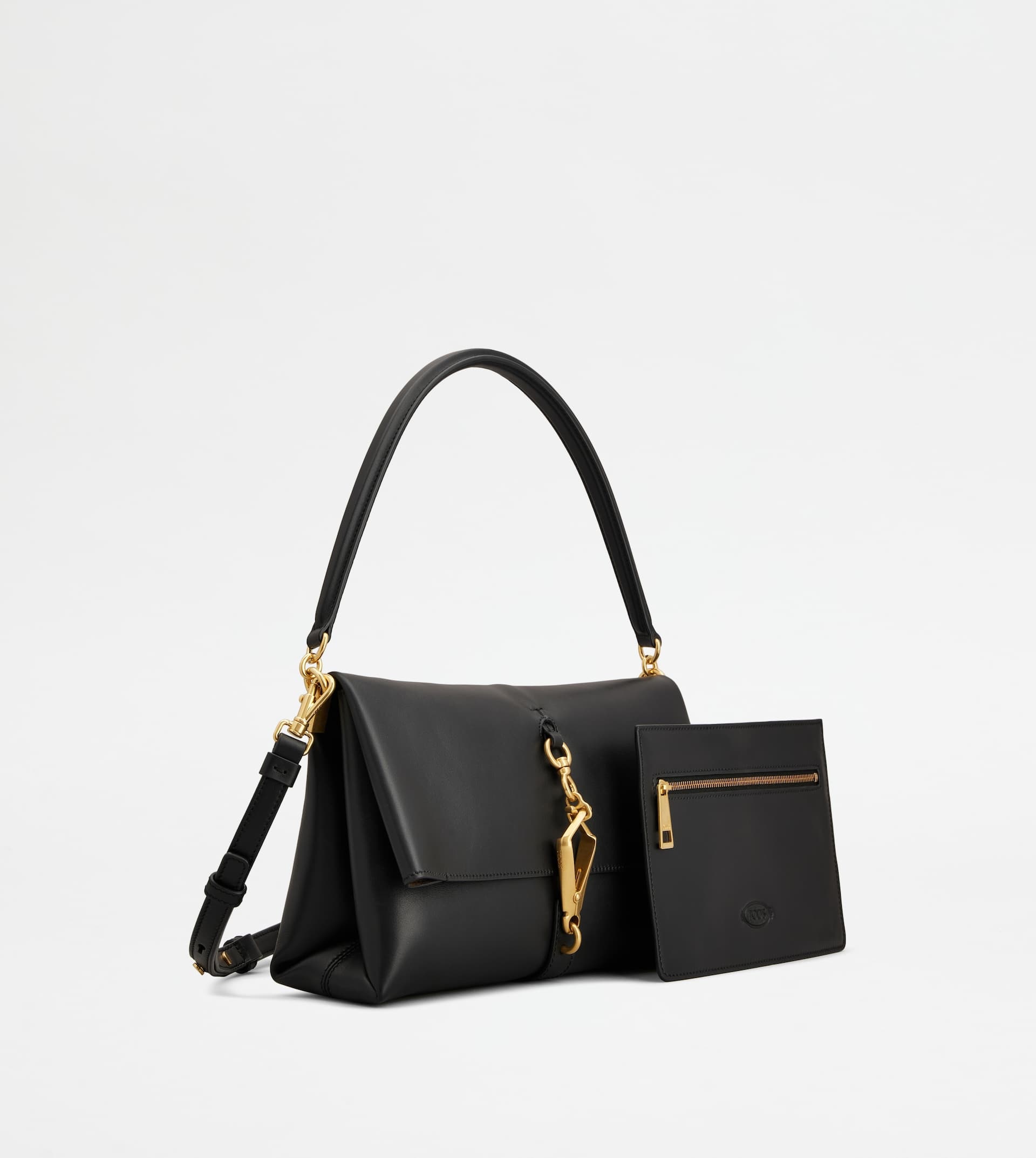 FLAP BAG IN LEATHER MINI - BLACK - 3