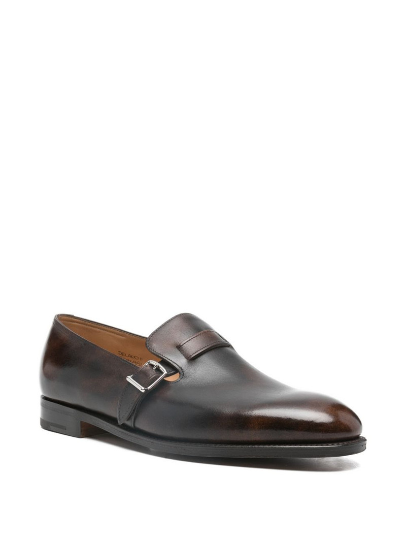 John Lobb buckle strap leather loafers outlook