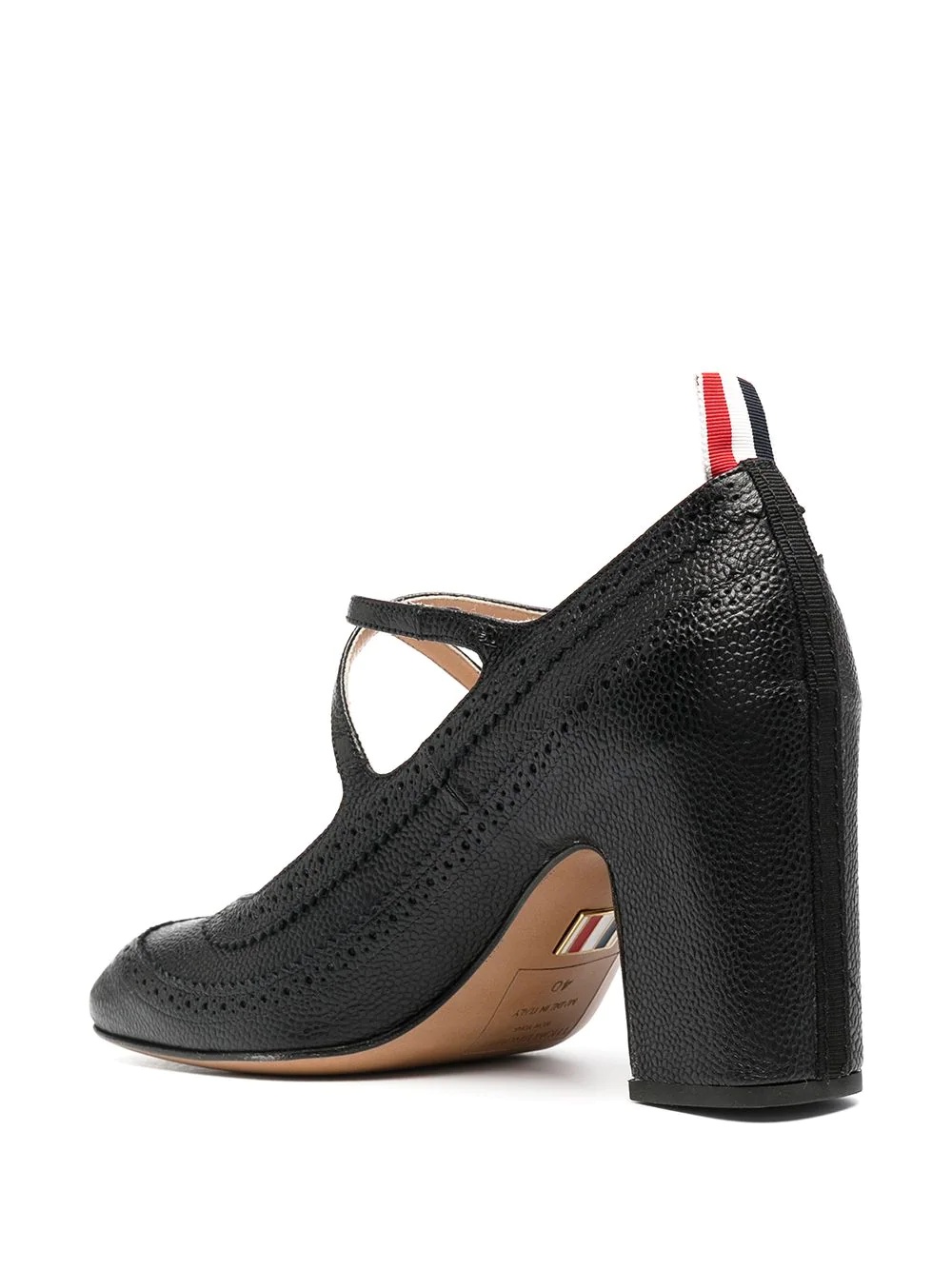 cross-strap detail brogued mary-jane pumps - 3