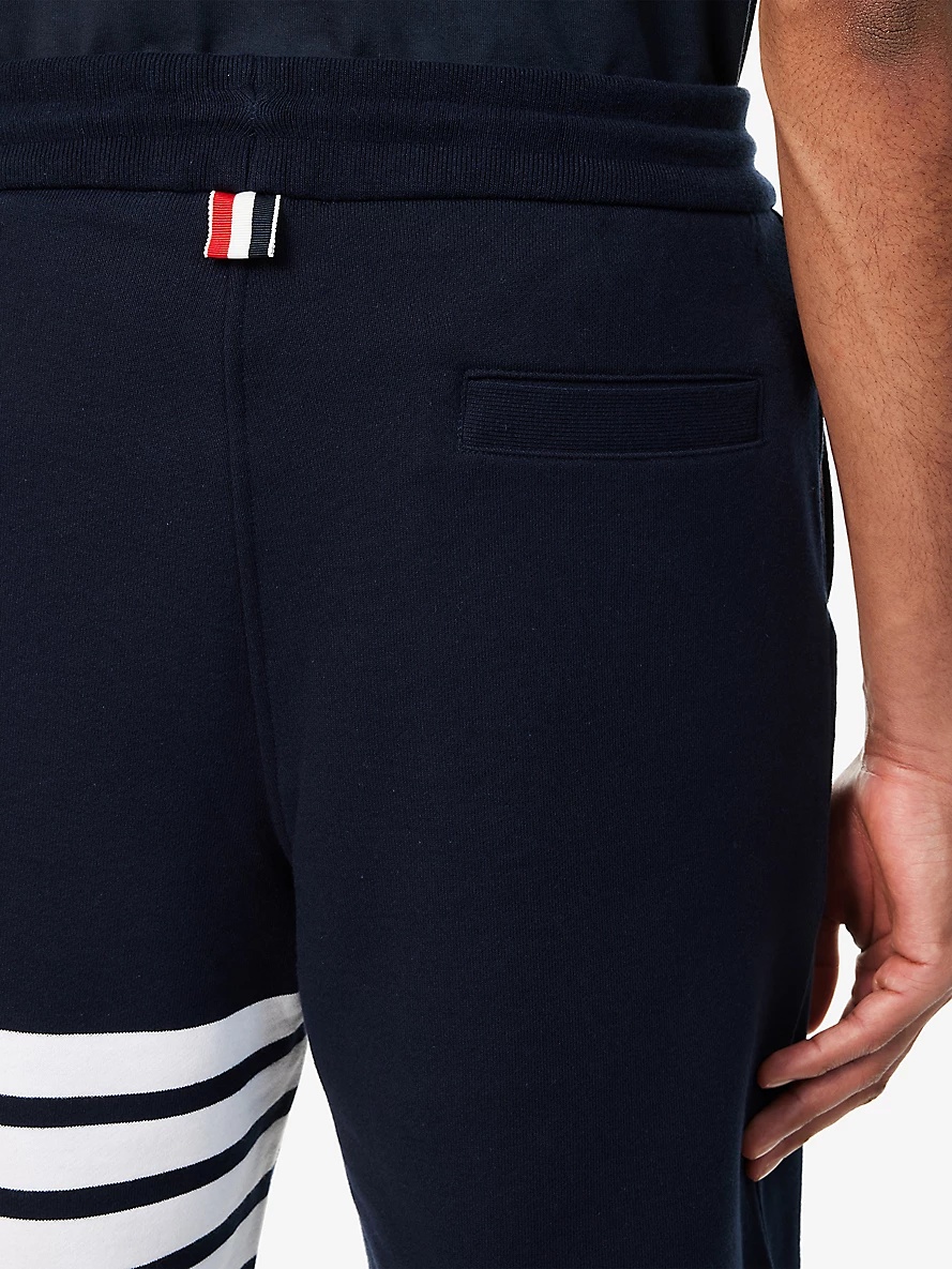 Four-bar brand-patch regular-fit cotton-jersey shorts - 5