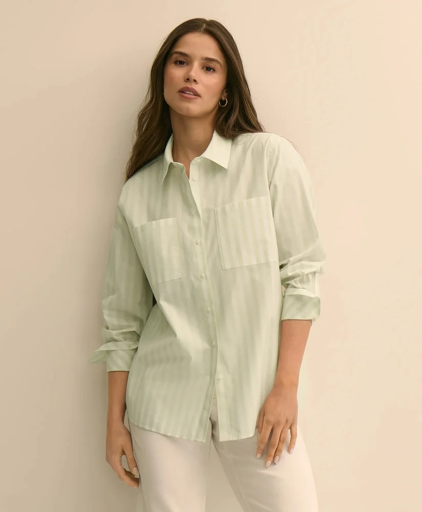 Relaxed Cotton Striped Shirt - 1