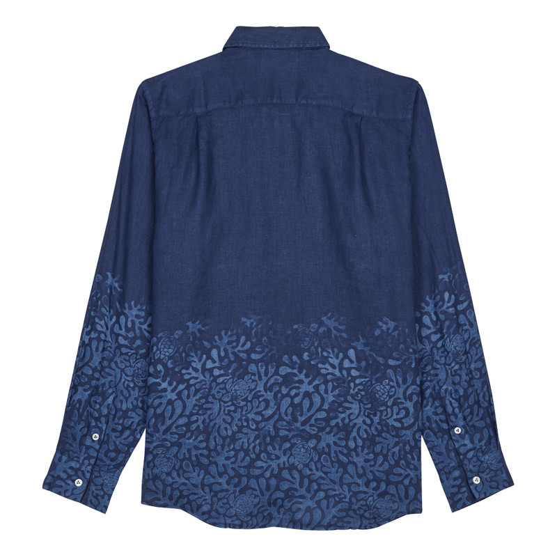 Vilebrequin Men Linen Shirt Turtles Splash outlook