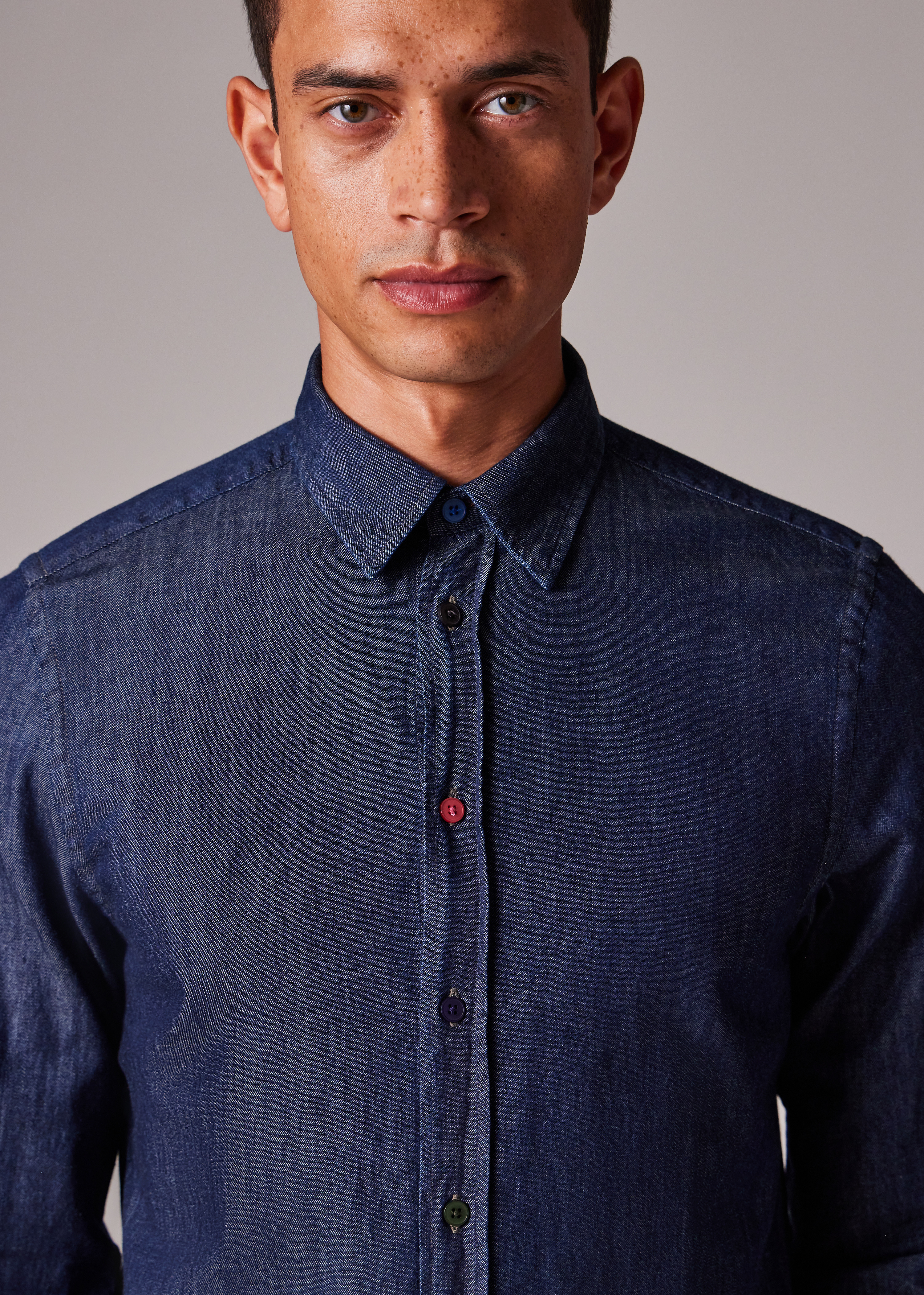 Tailored-Fit Rinse Denim Shirt - 5