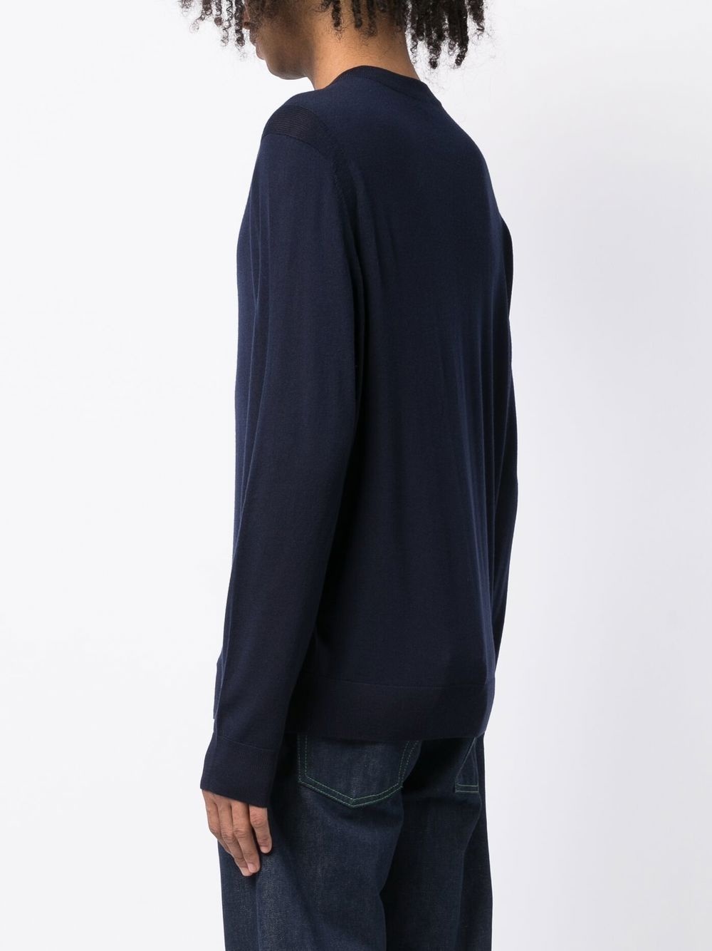 knitted V-neck jumper - 4